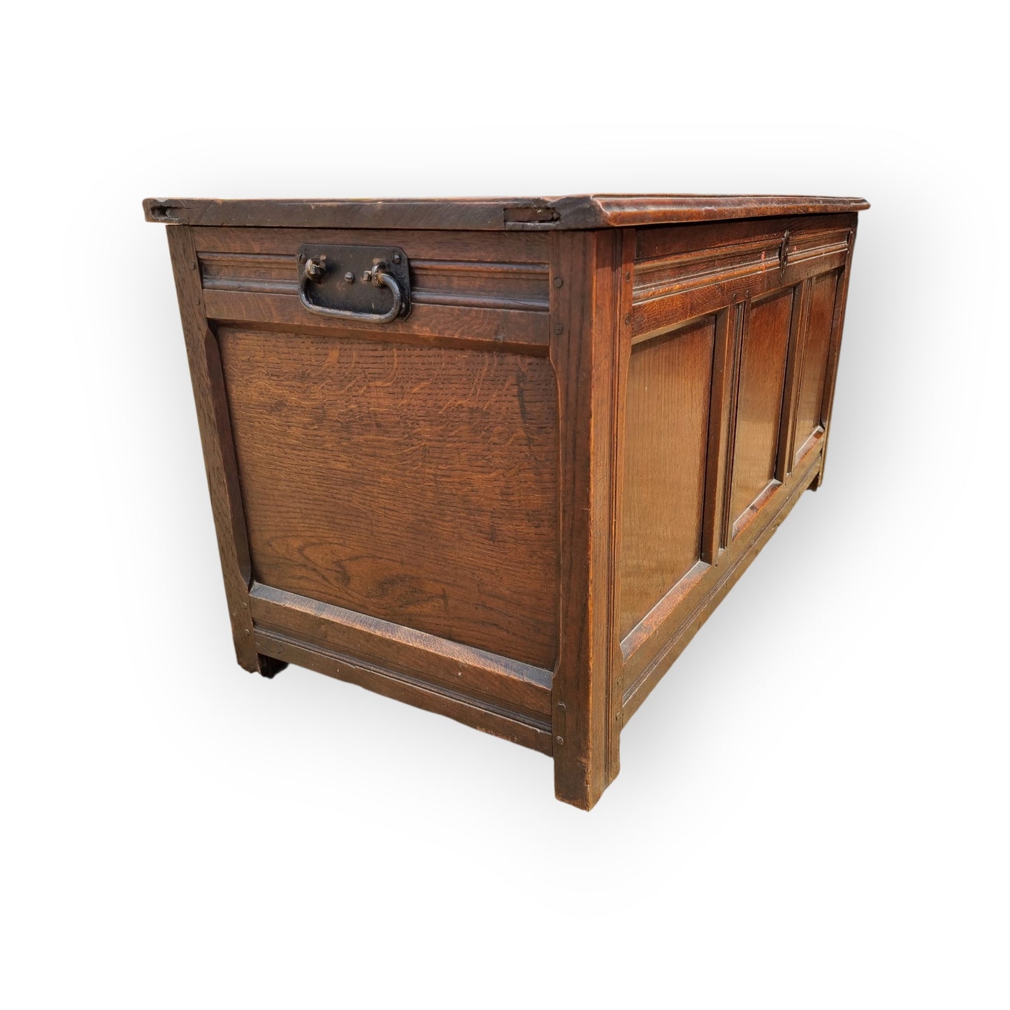 Late 17th-Century English Antique Joined Oak Coffer / Chest