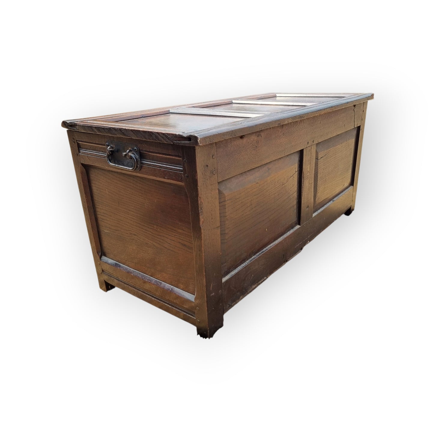 Late 17th-Century English Antique Joined Oak Coffer / Chest