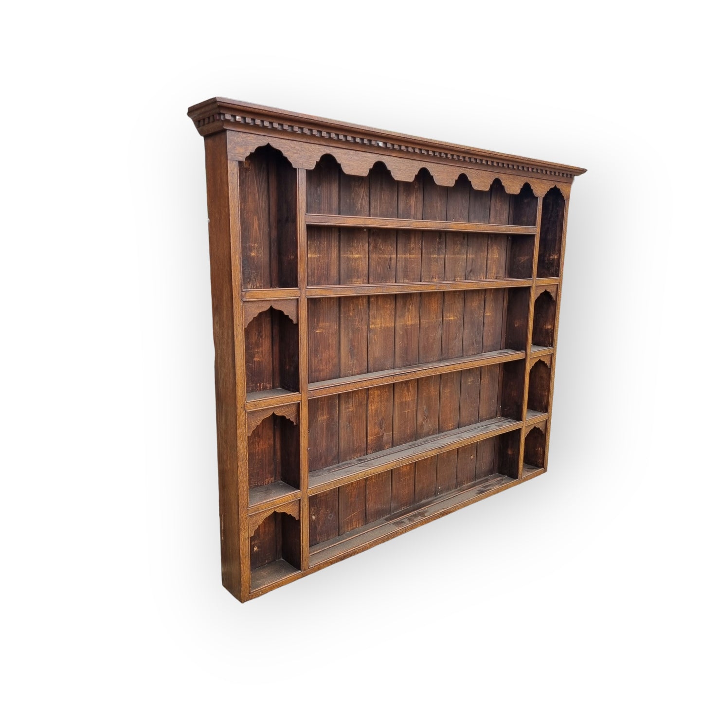 A Generously Proportioned 18th-Century & Later English Antique Oak Delft Rack / Plate Rack
