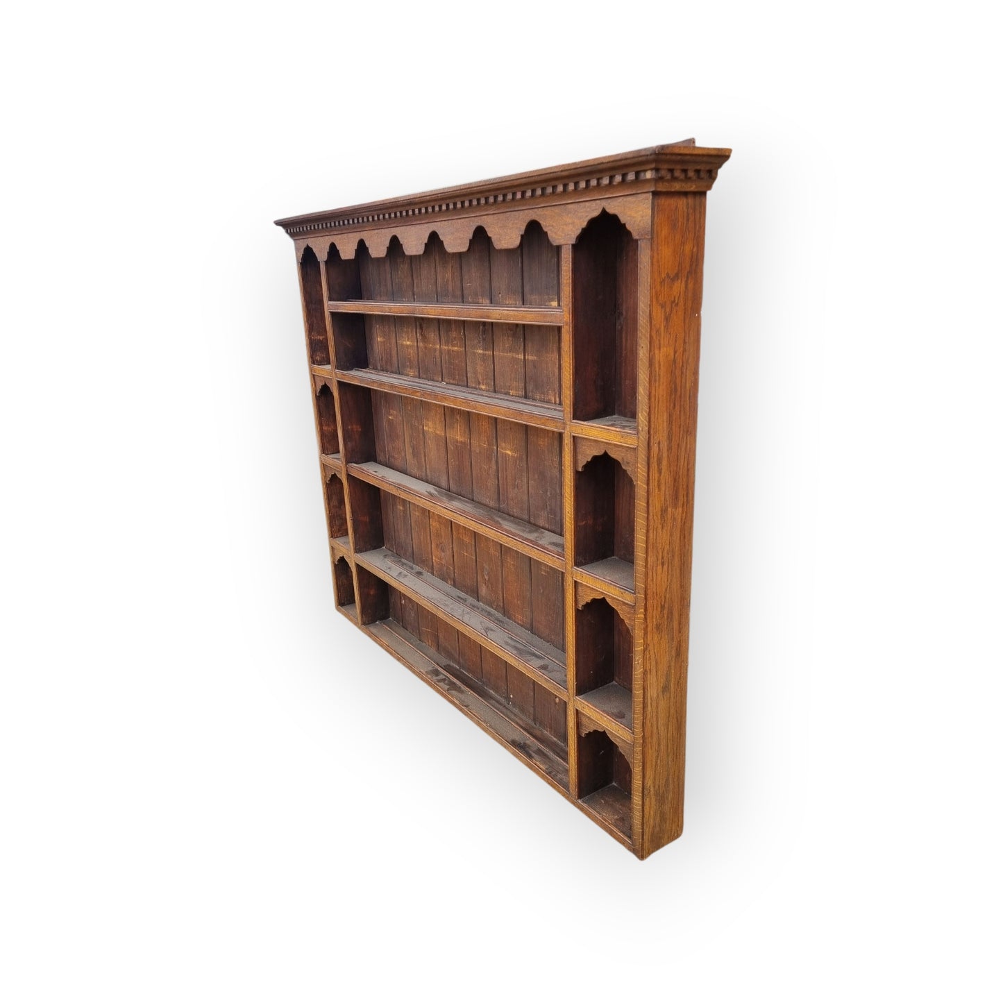 A Generously Proportioned 18th-Century & Later English Antique Oak Delft Rack / Plate Rack