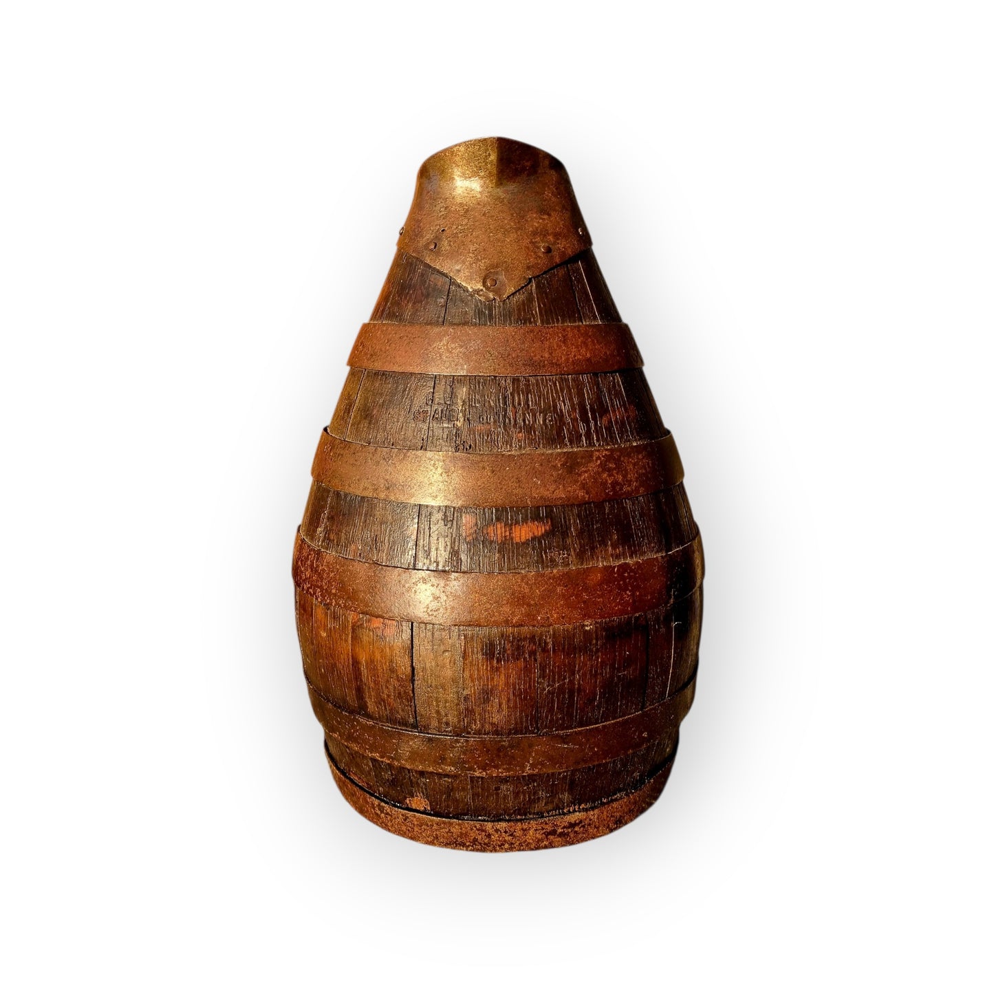 Large, Rustic, Late 18th-Century Antique Coopered Oak Jug Standing 18 1/2"(47 cm) Tall - 1 Of 2