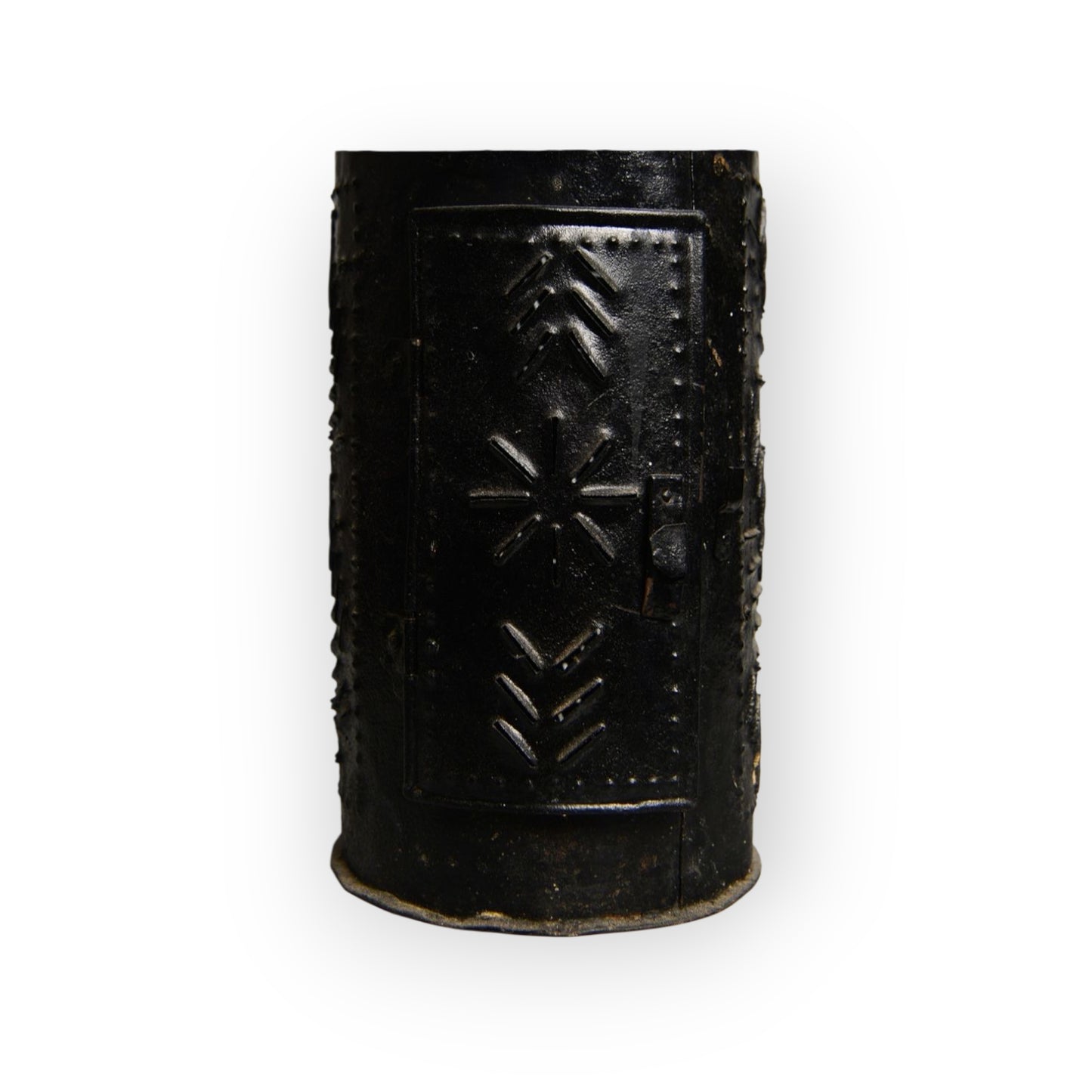 Late 18th Century English Antique Tin Candle Lantern / Toleware Candle Lantern