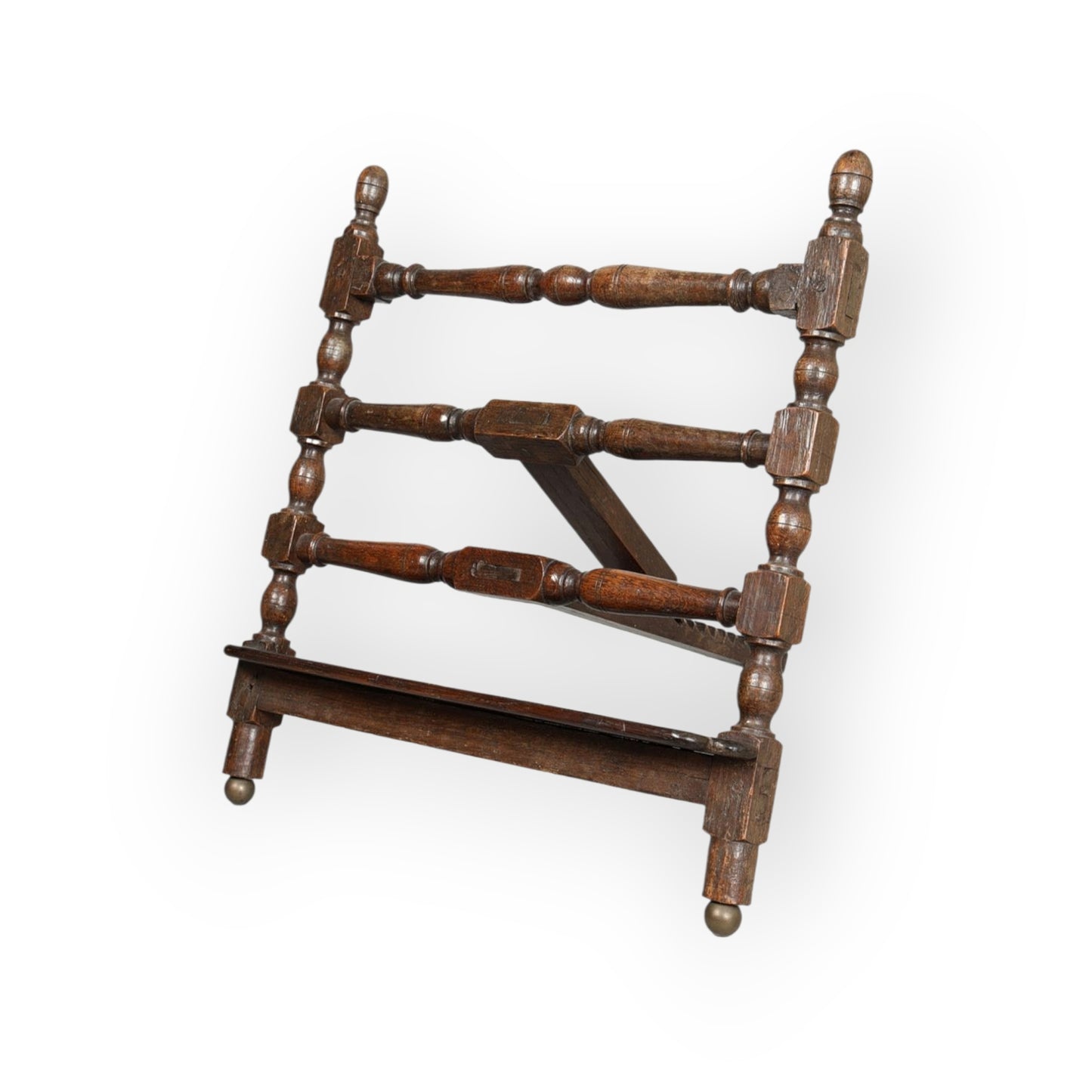 Rare 17th-Century English Antique Turned Oak Book Rest / Book Stand