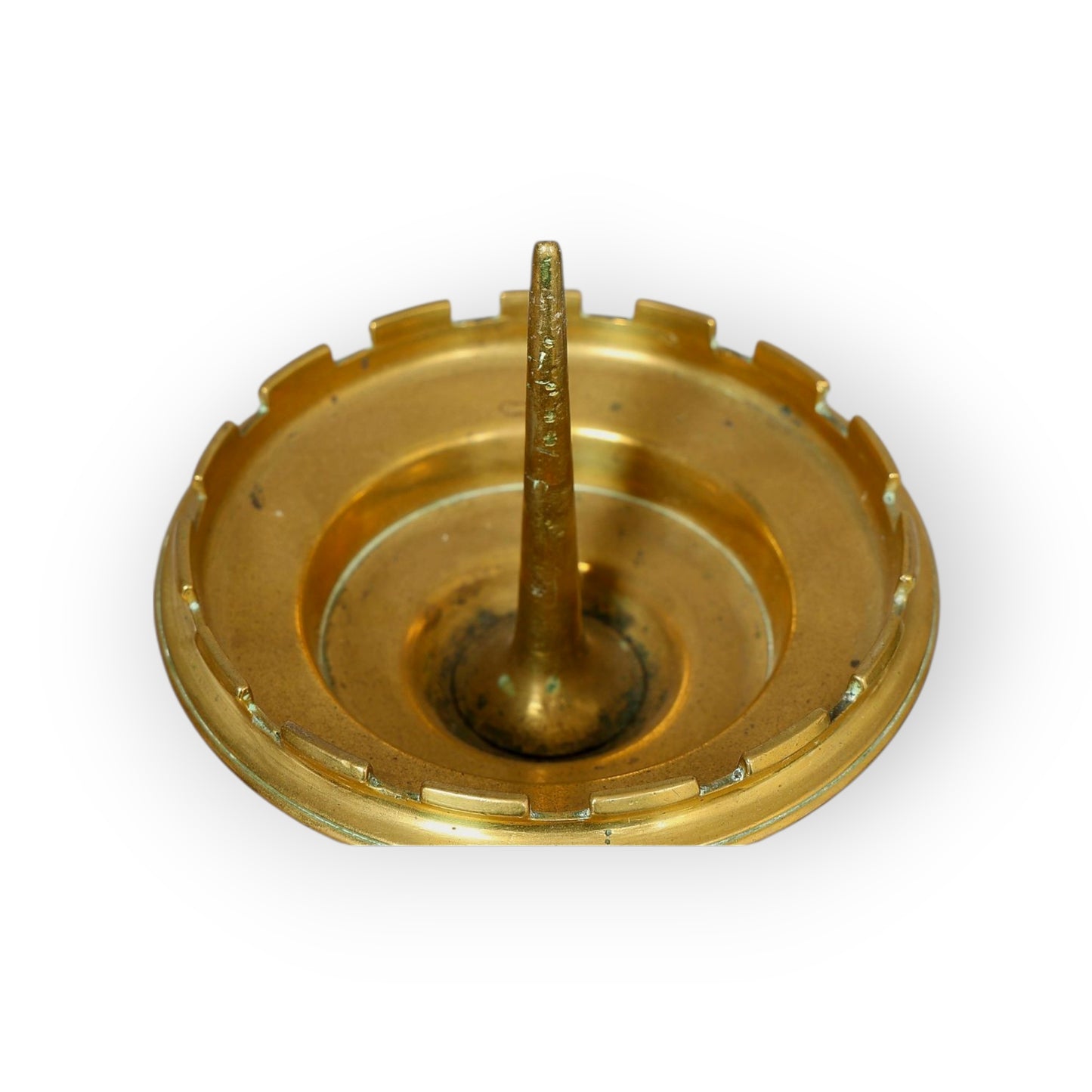 Large Mid-to-Late 19th-Century English Antique Brass Gothic Revival Pricket Candlestick