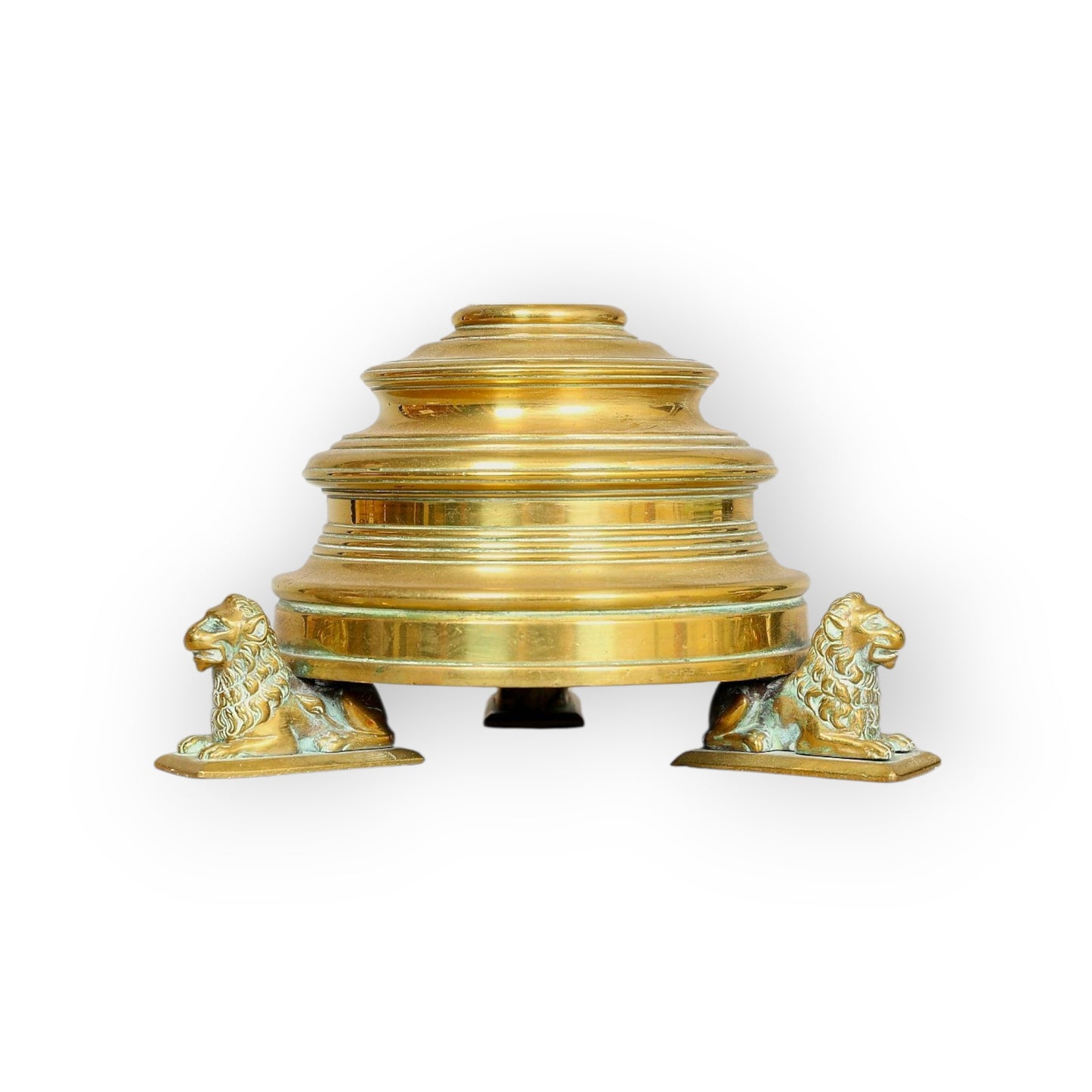 Large Mid-to-Late 19th-Century English Antique Brass Gothic Revival Pricket Candlestick