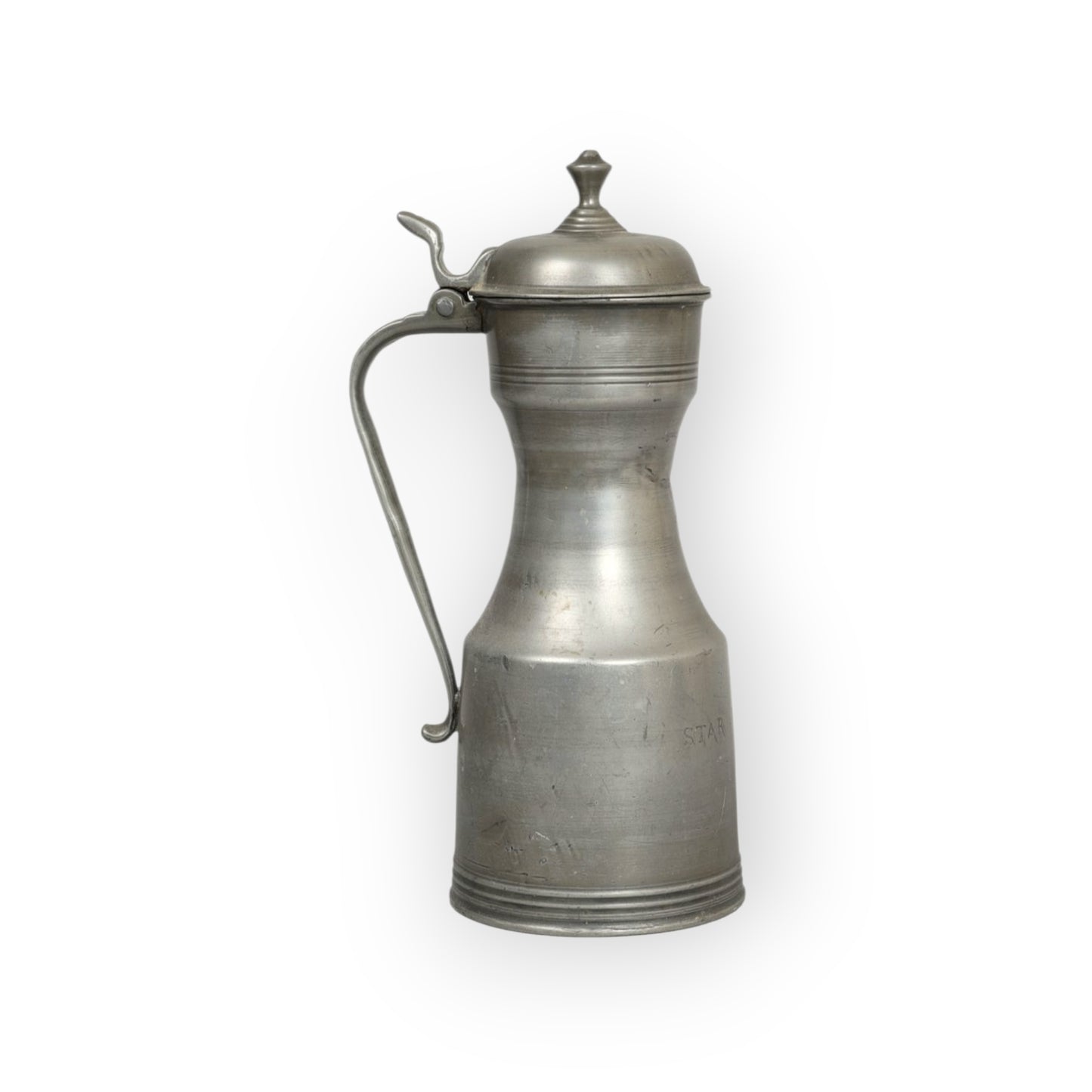 Late 18th-Century Scottish Antique Pewter Tappit Hen, Inscribed "Star Tavern", Bearing The Touchmark For Graham & Wardrop, circa 1790