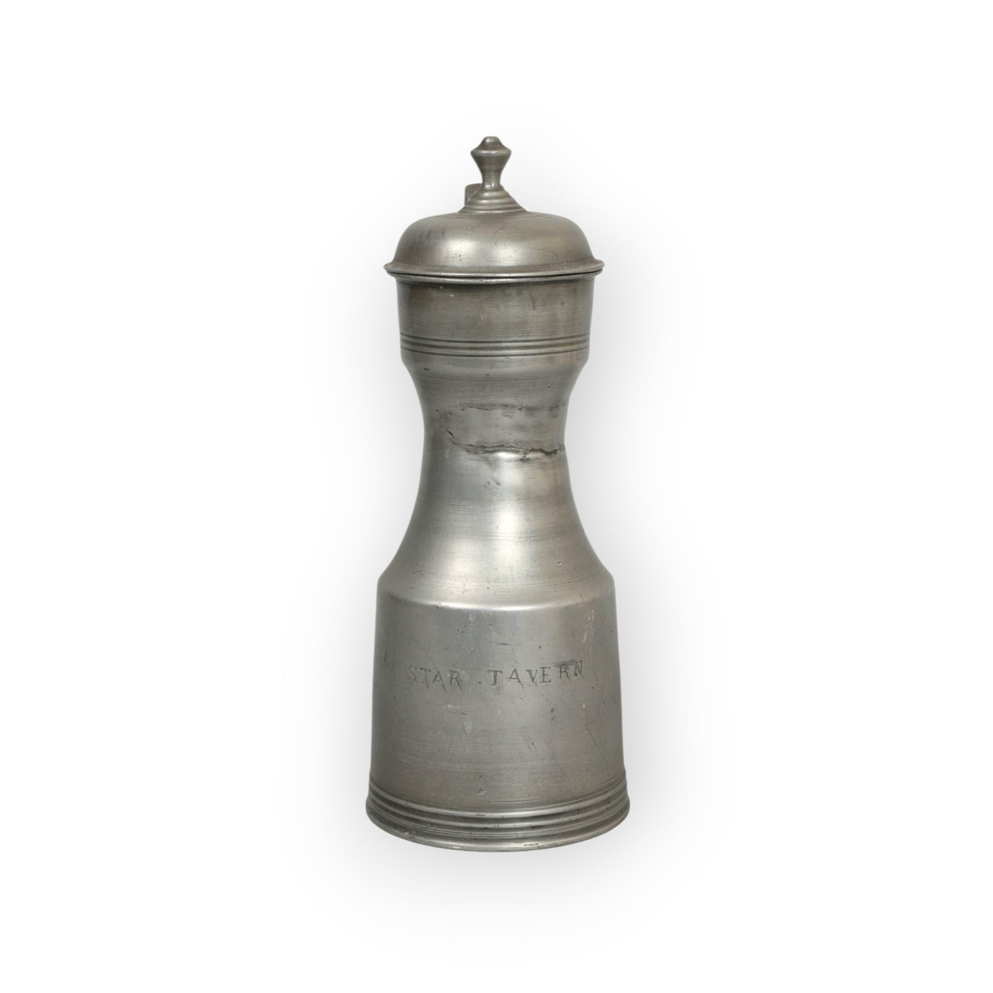 Late 18th-Century Scottish Antique Pewter Tappit Hen, Inscribed "Star Tavern", Bearing The Touchmark For Graham & Wardrop, circa 1790