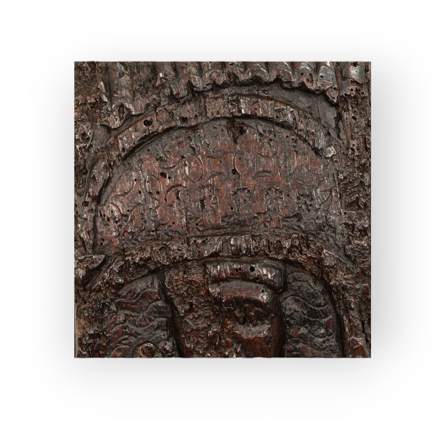 Late 15th-Century Antique Carved Oak Figural Panel Of A "Nobody", circa 1480-1500