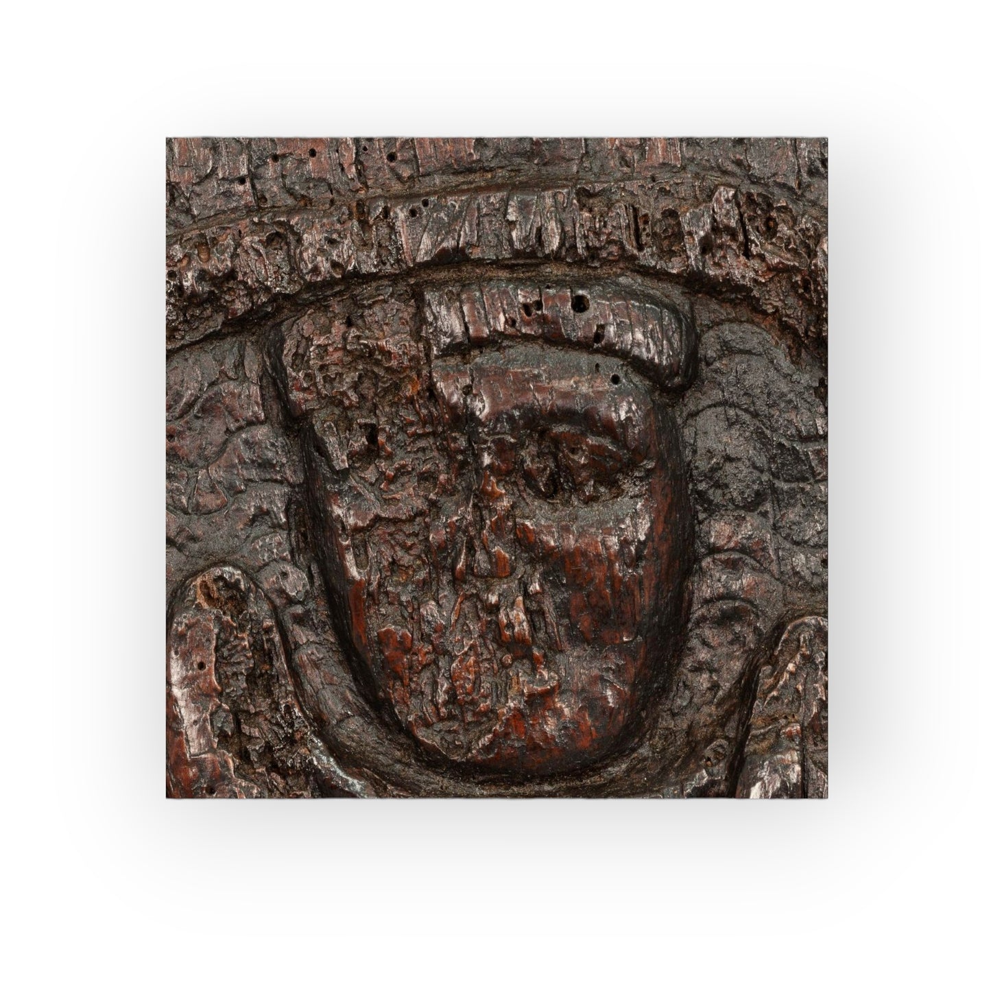 Late 15th-Century Antique Carved Oak Figural Panel Of A "Nobody", circa 1480-1500