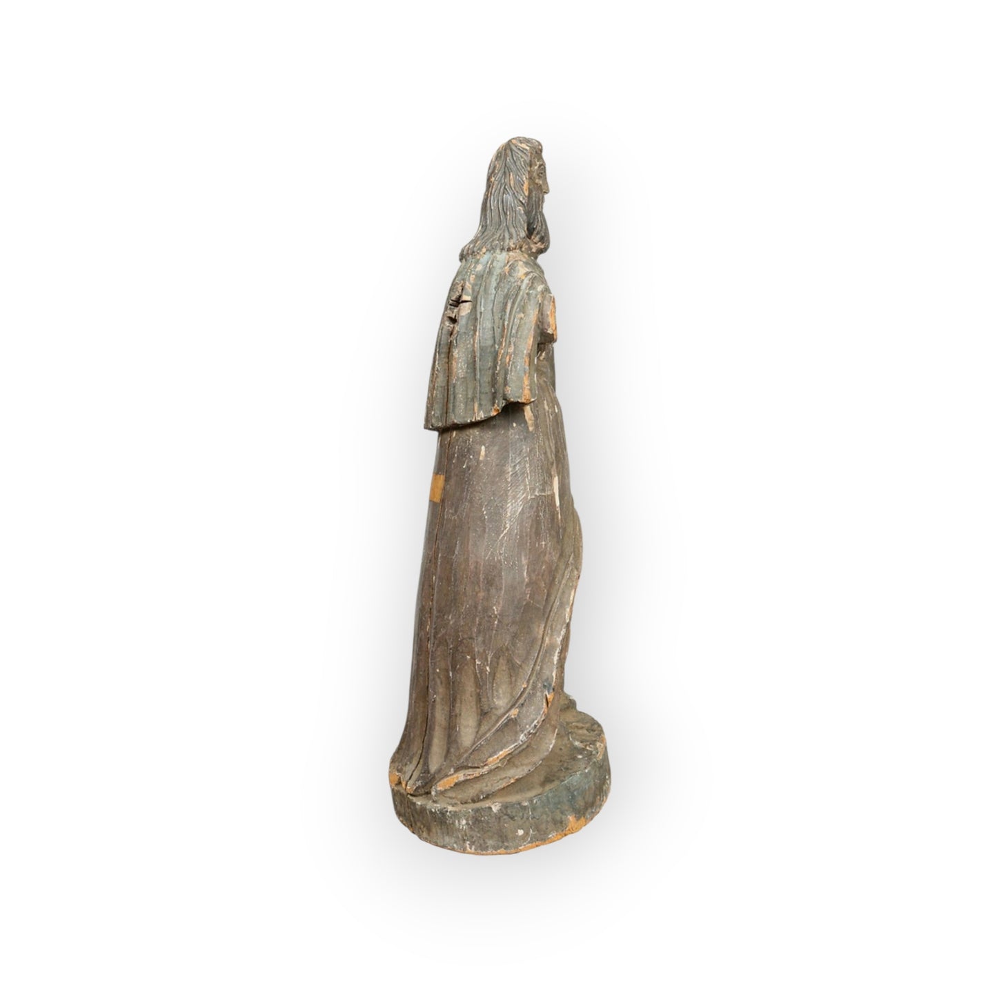 Early 18th-Century Spanish Colonial Antique Santos Sculpture Of Saint Roche In Original Paint
