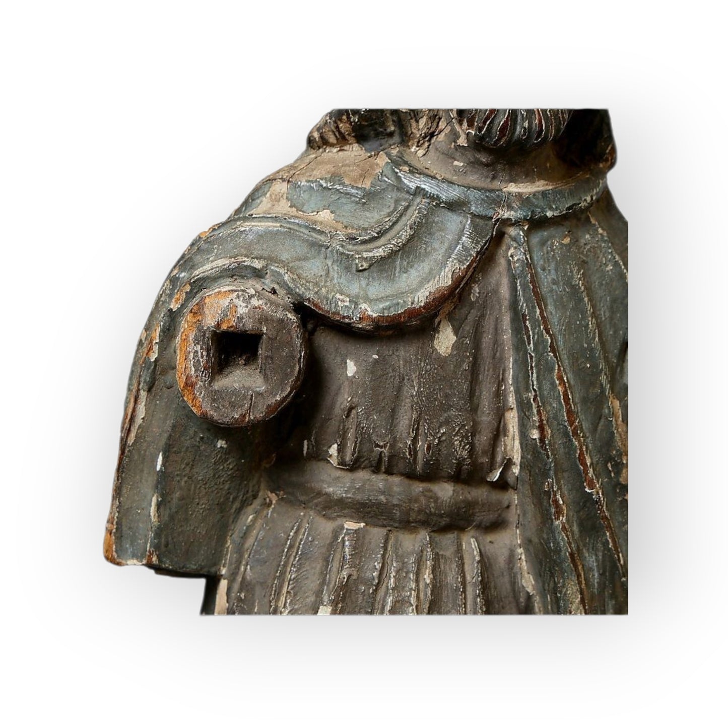 Early 18th-Century Spanish Colonial Antique Santos Sculpture Of Saint Roche In Original Paint
