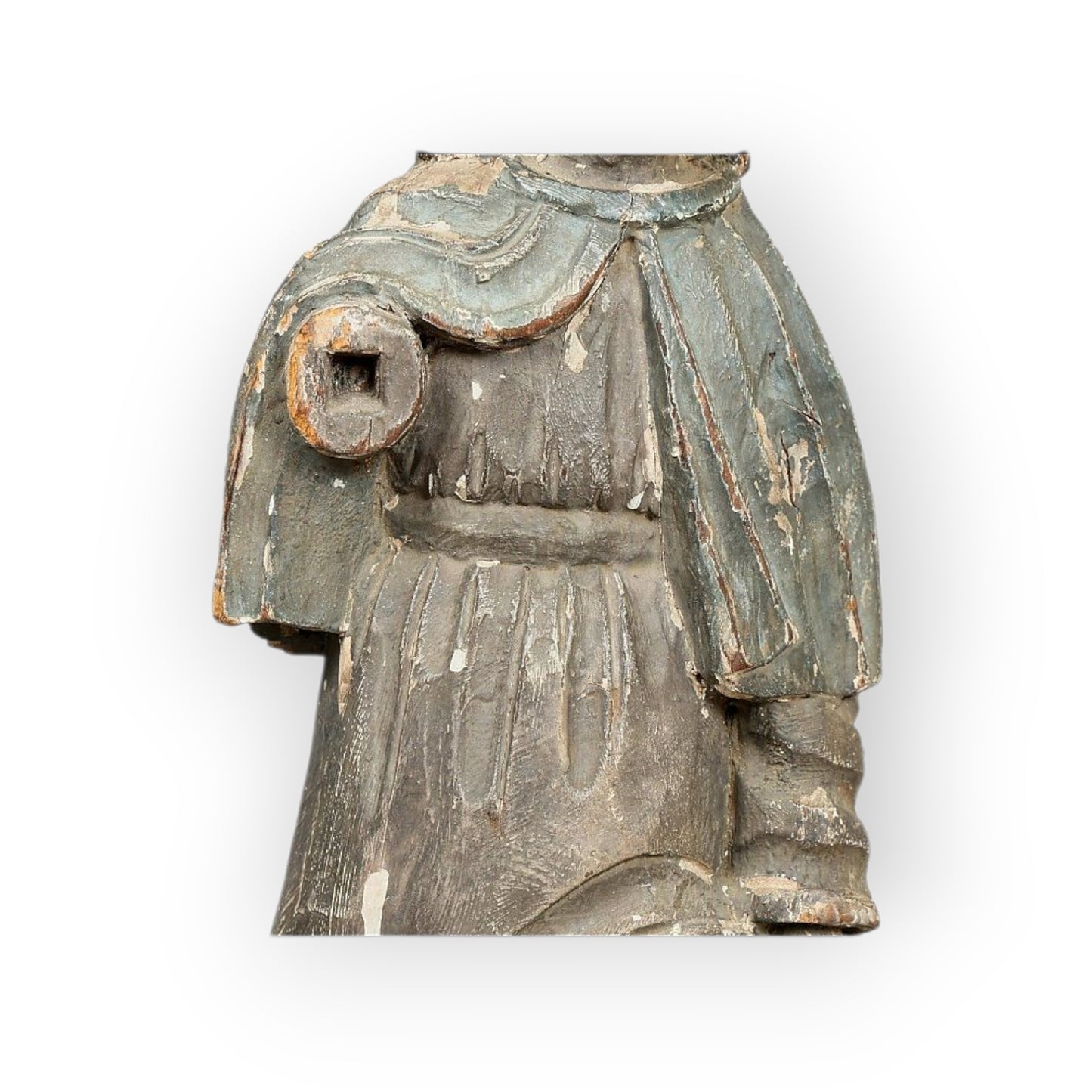 Early 18th-Century Spanish Colonial Antique Santos Sculpture Of Saint Roche In Original Paint