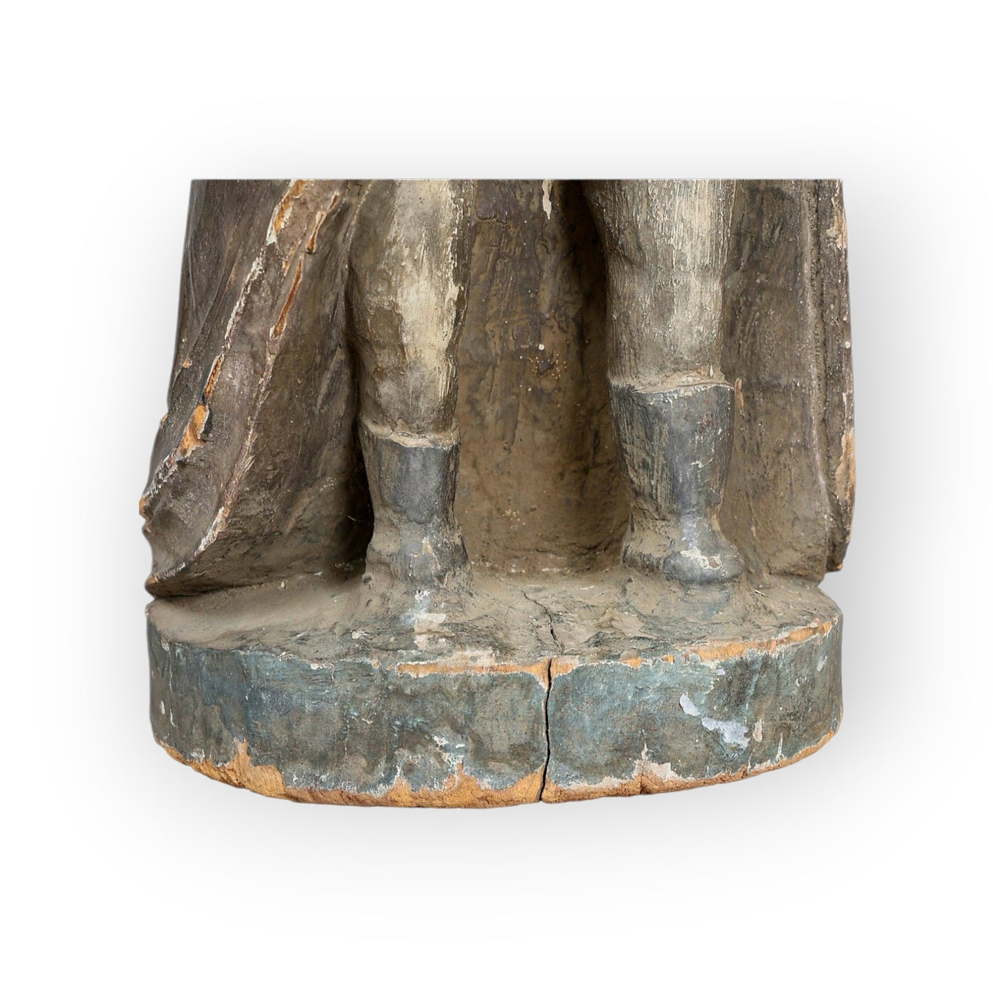 Early 18th-Century Spanish Colonial Antique Santos Sculpture Of Saint Roche In Original Paint