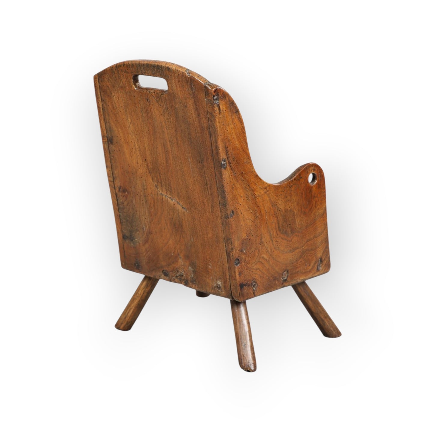 A Rustic / Primitive 18th-Century English Antique Elm Child's Chair