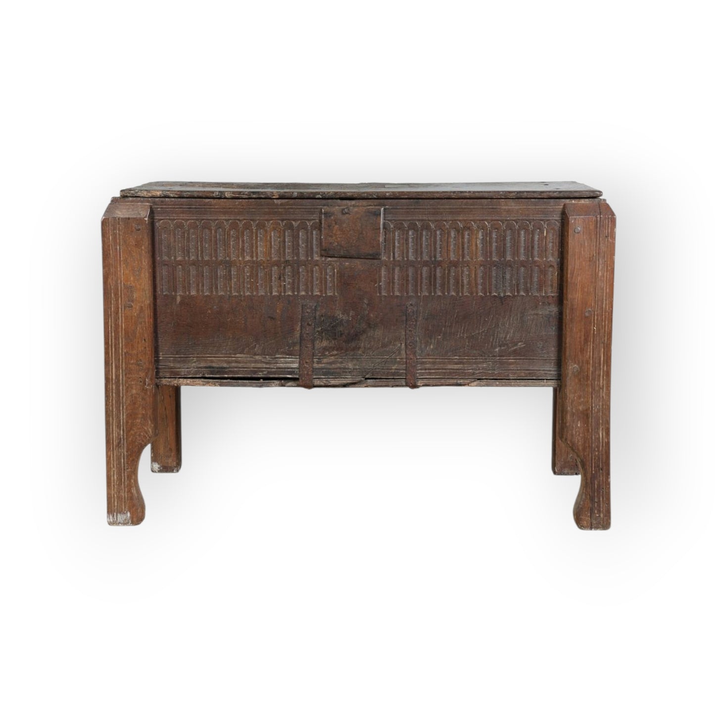 16th Century English Antique Oak Boarded Chest / Coffer