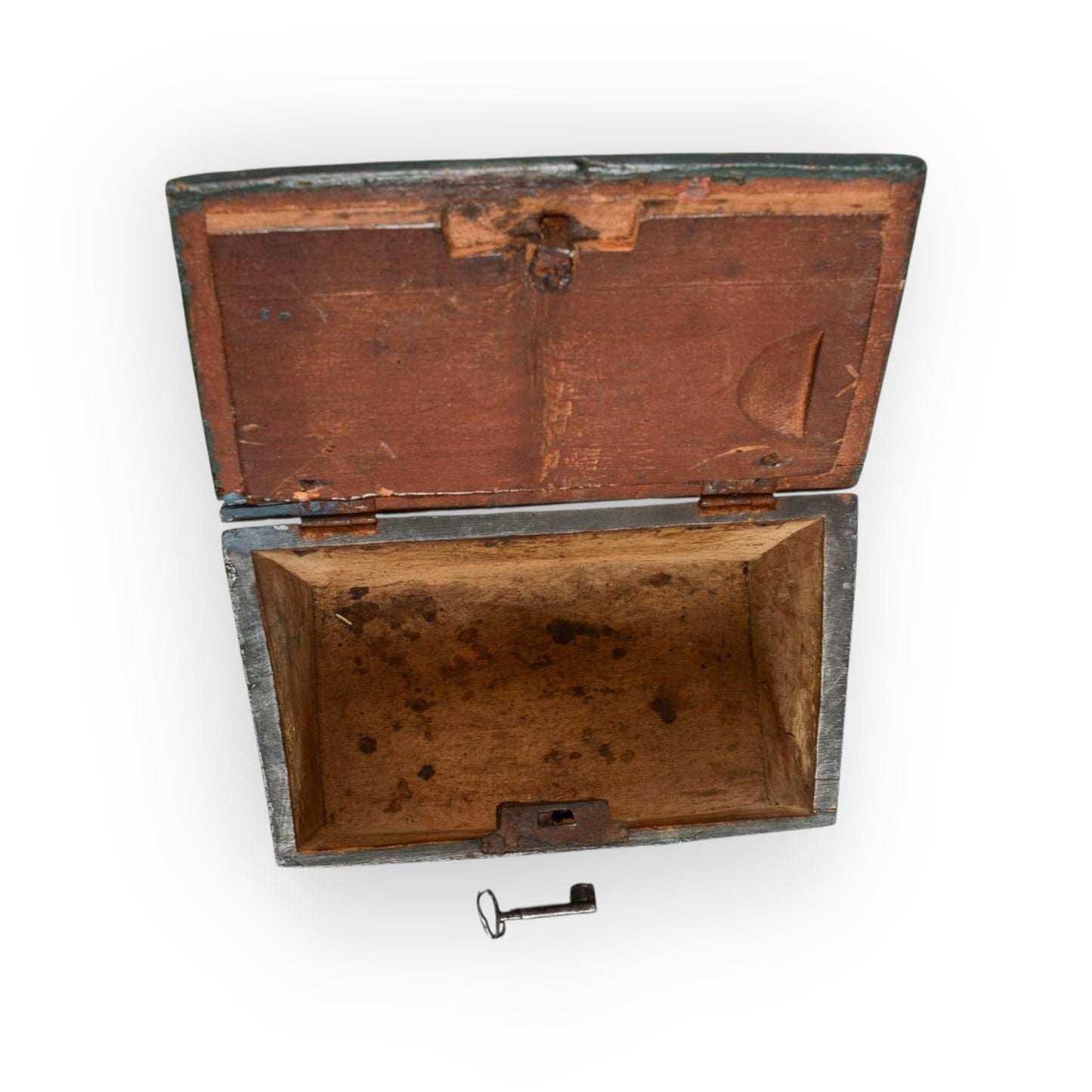 A Diminutive Early 19th-Century Scandinavian Antique Folk-Art Decorated Chip Carved Table Top Box / Dowry Chest / Marriage Chest, Dated "1828."