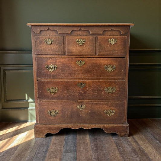 18th Century English Antique Oak Chest Of Drawers