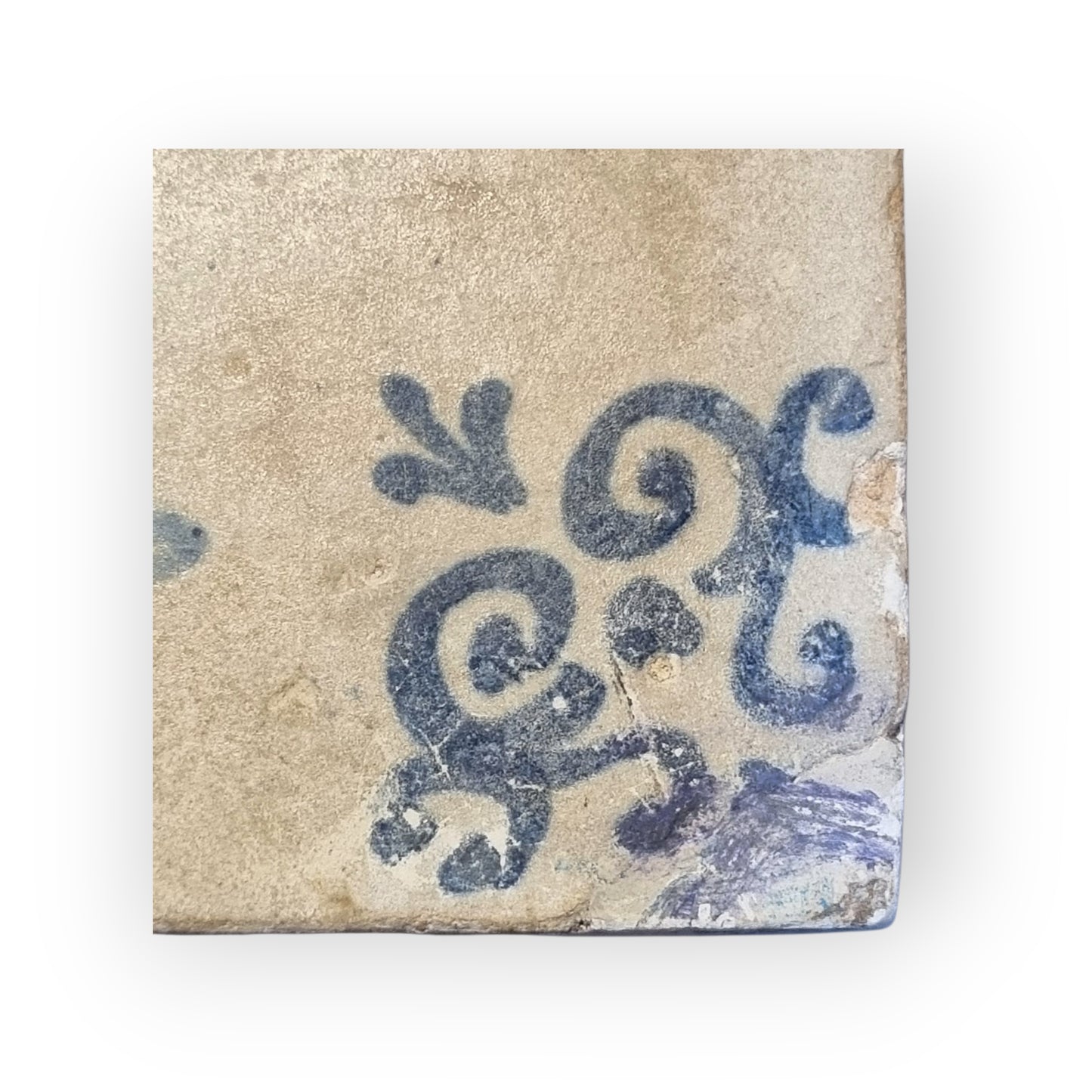Early-to-Mid 17th-Century Dutch Antique Delftware Tile Depicting A Gentleman, circa 1625-1650