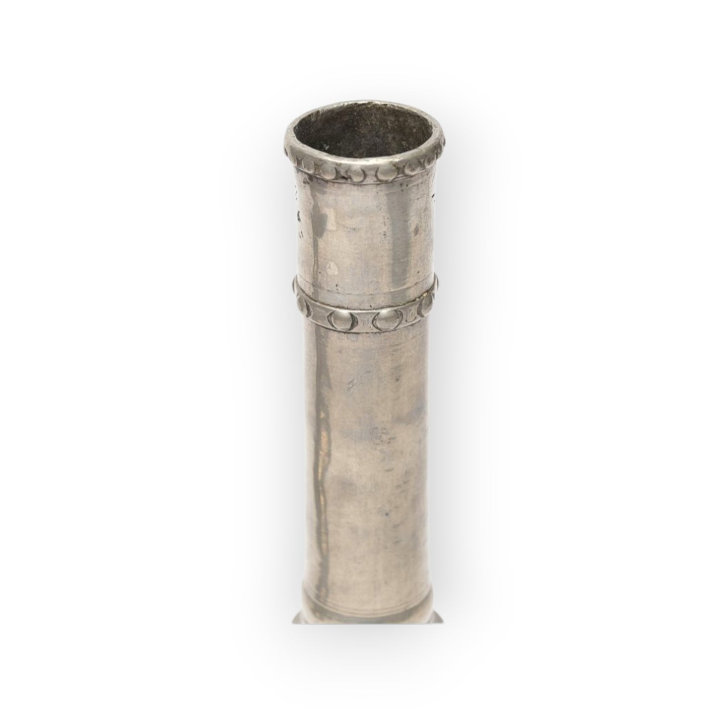 A Pair of 18th Century Gustavian Antique Pewter Candlesticks, Bearing The Name Of M Moberg & Dated "1786"