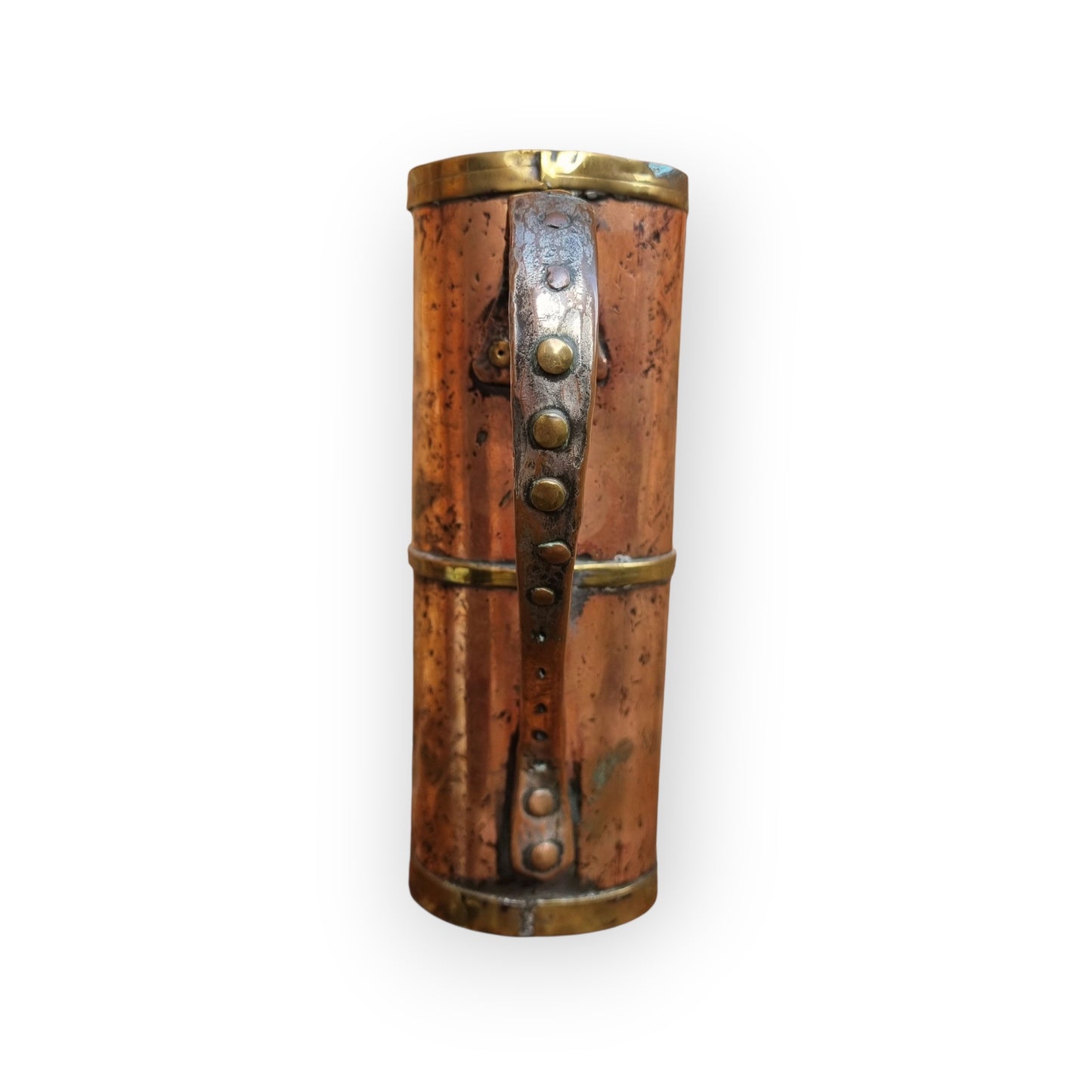 19th-Century Antique Copper & Brass Riveted Jug / Pitcher