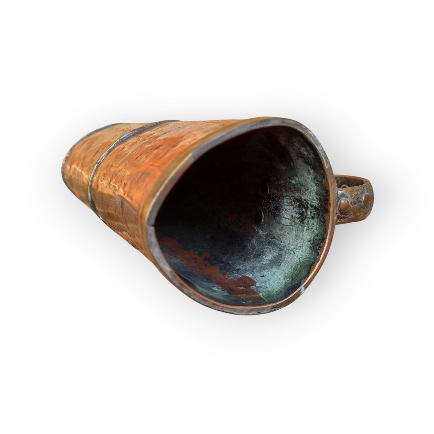 19th-Century Antique Copper & Brass Riveted Jug / Pitcher