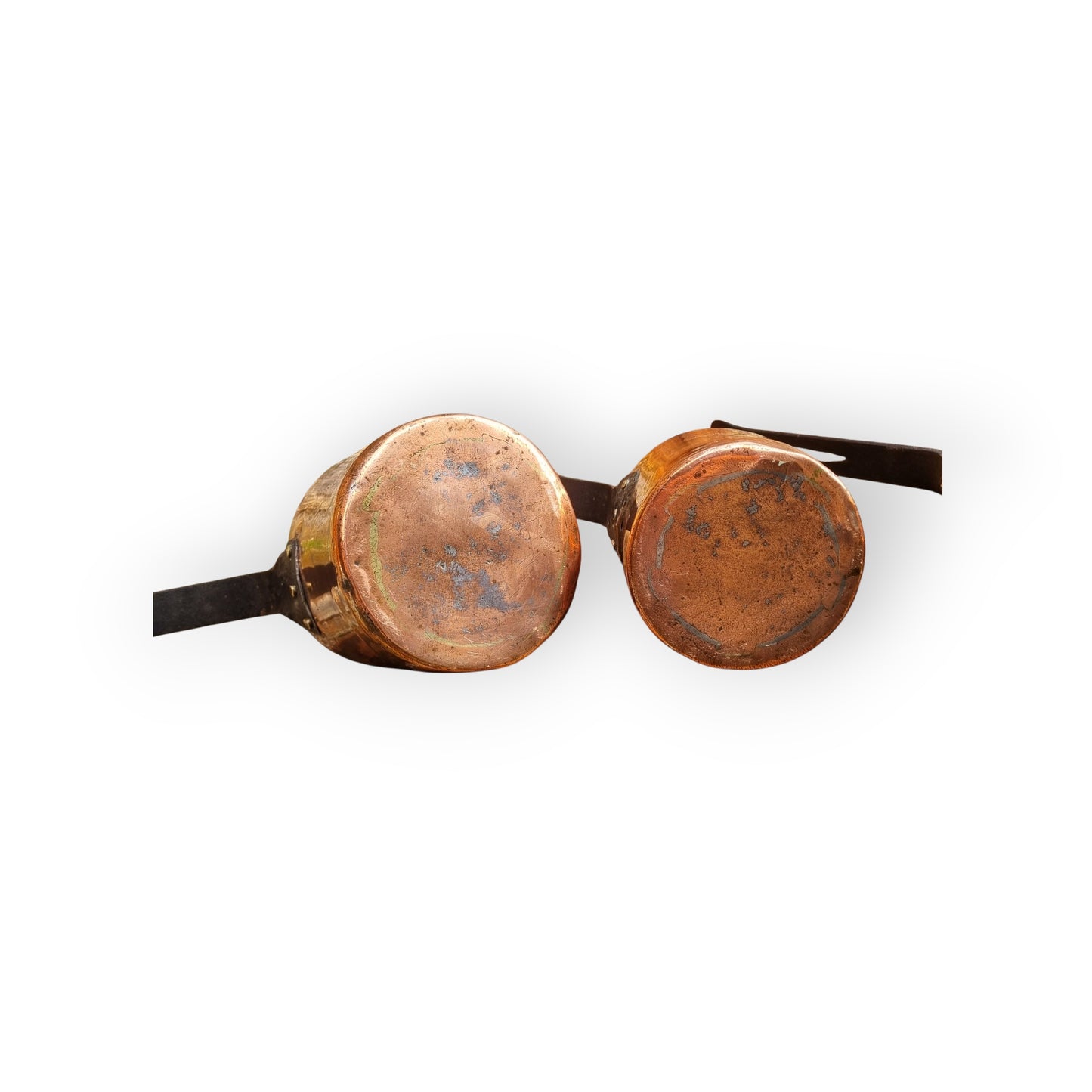 A Set Of Three 19th Century Antique Copper Cooking Pots/Pans Of Graduated Size