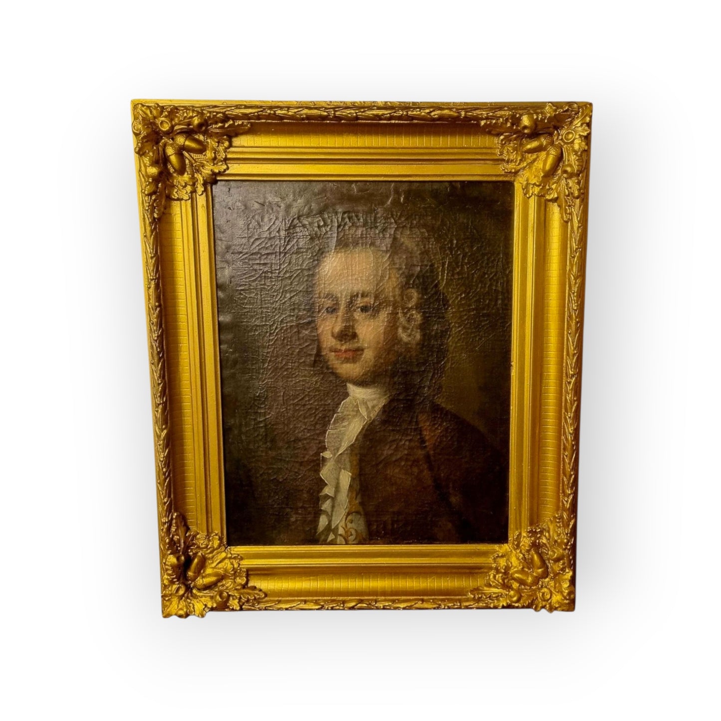 Follower of Hogarth - An 18th Century English School Antique Oil on Canvas Portrait of an Aristocratic Gentleman
