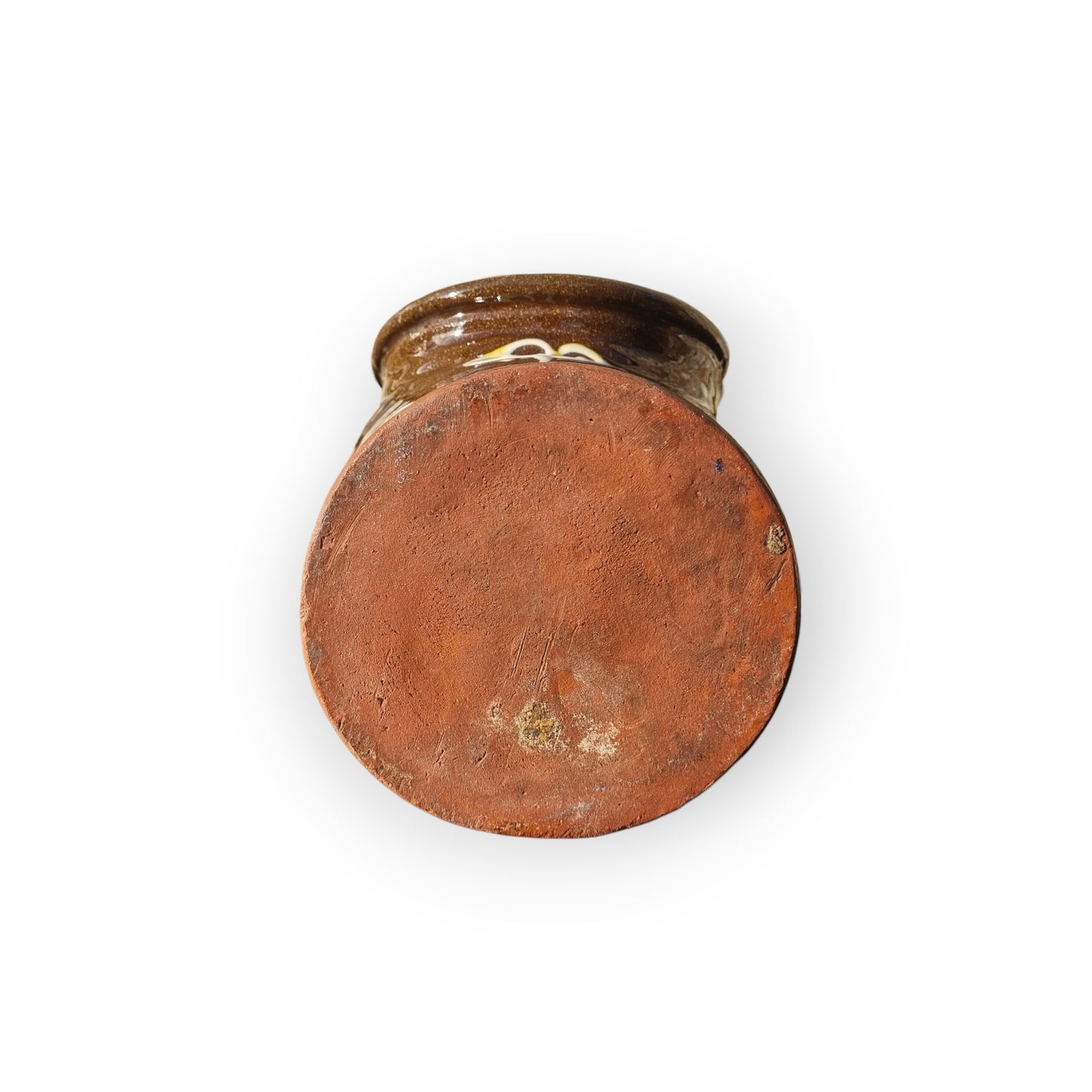 Large Late 19th-Century Slipware Decorated Salt Pig Bearing The Inscription "SALT"