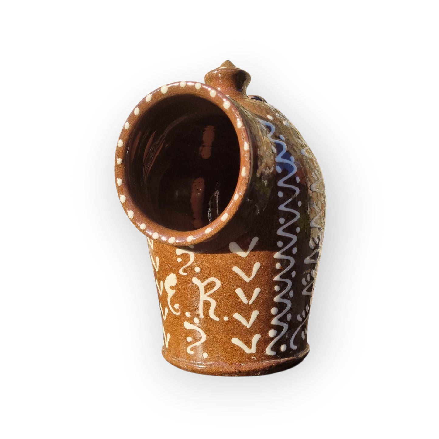 Large Late 19th-Century Slipware Decorated Salt Pig Bearing The Initials "ER" & Inscription Of "SALT"