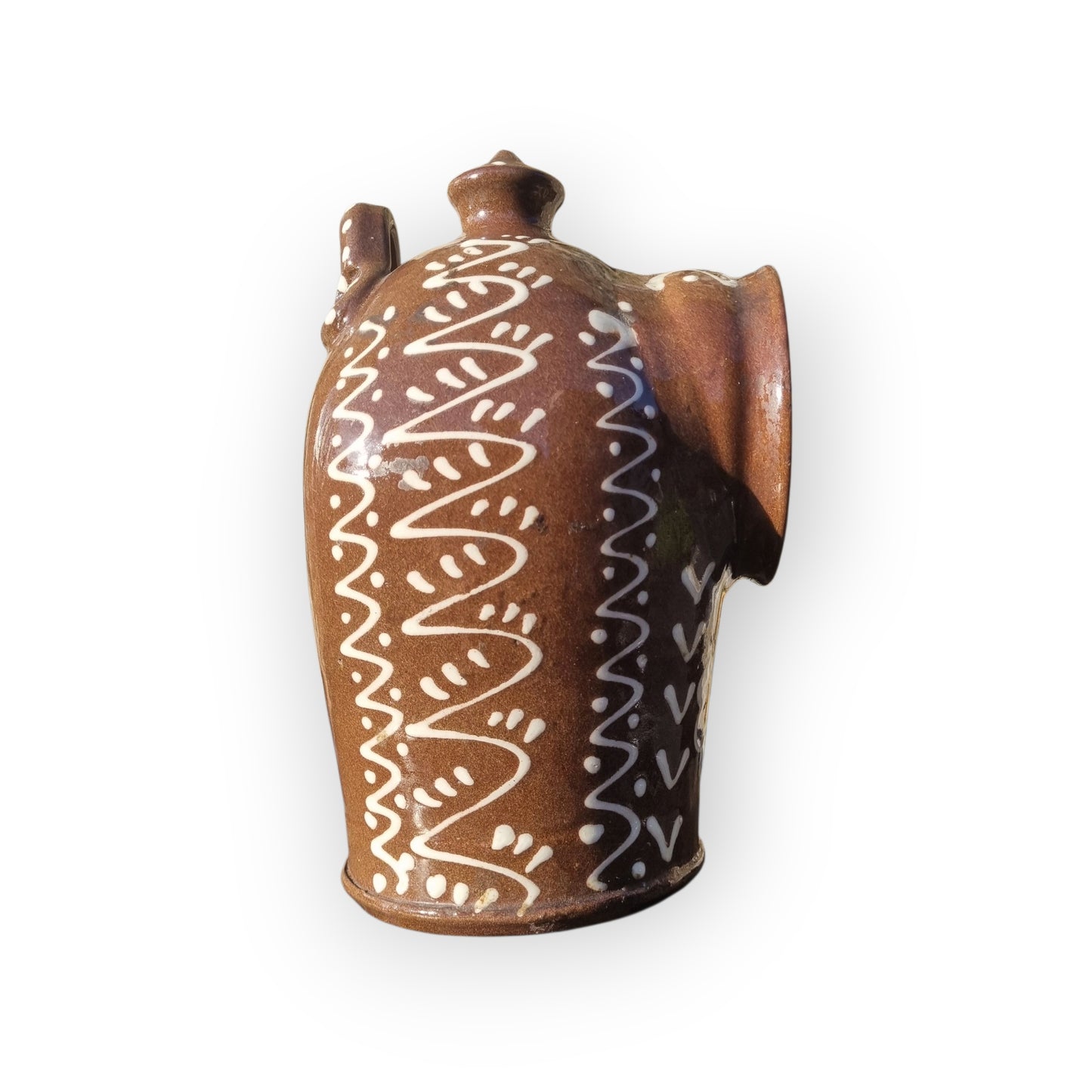 Large Late 19th-Century Slipware Decorated Salt Pig Bearing The Initials "ER" & Inscription Of "SALT"