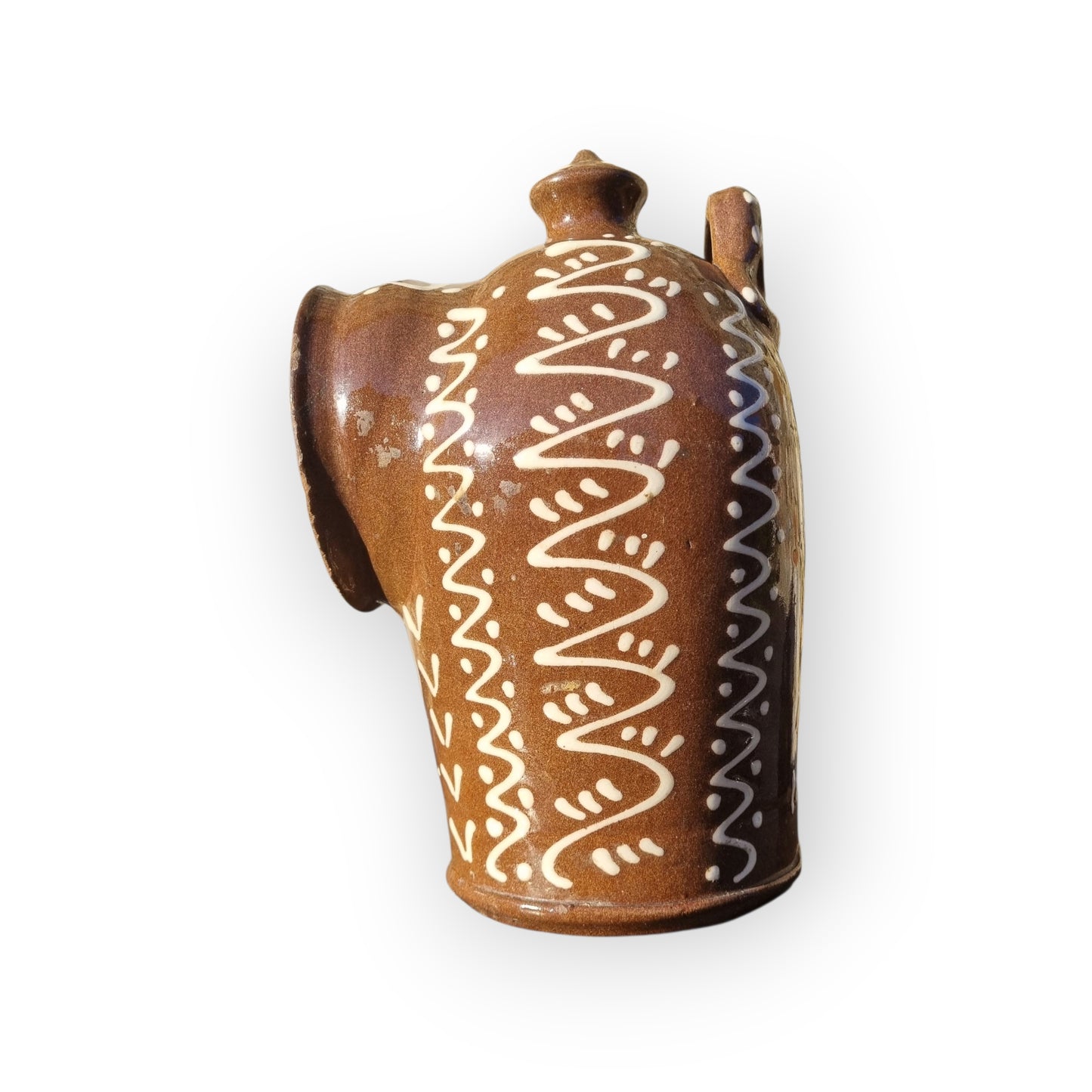 Large Late 19th-Century Slipware Decorated Salt Pig Bearing The Initials "ER" & Inscription Of "SALT"