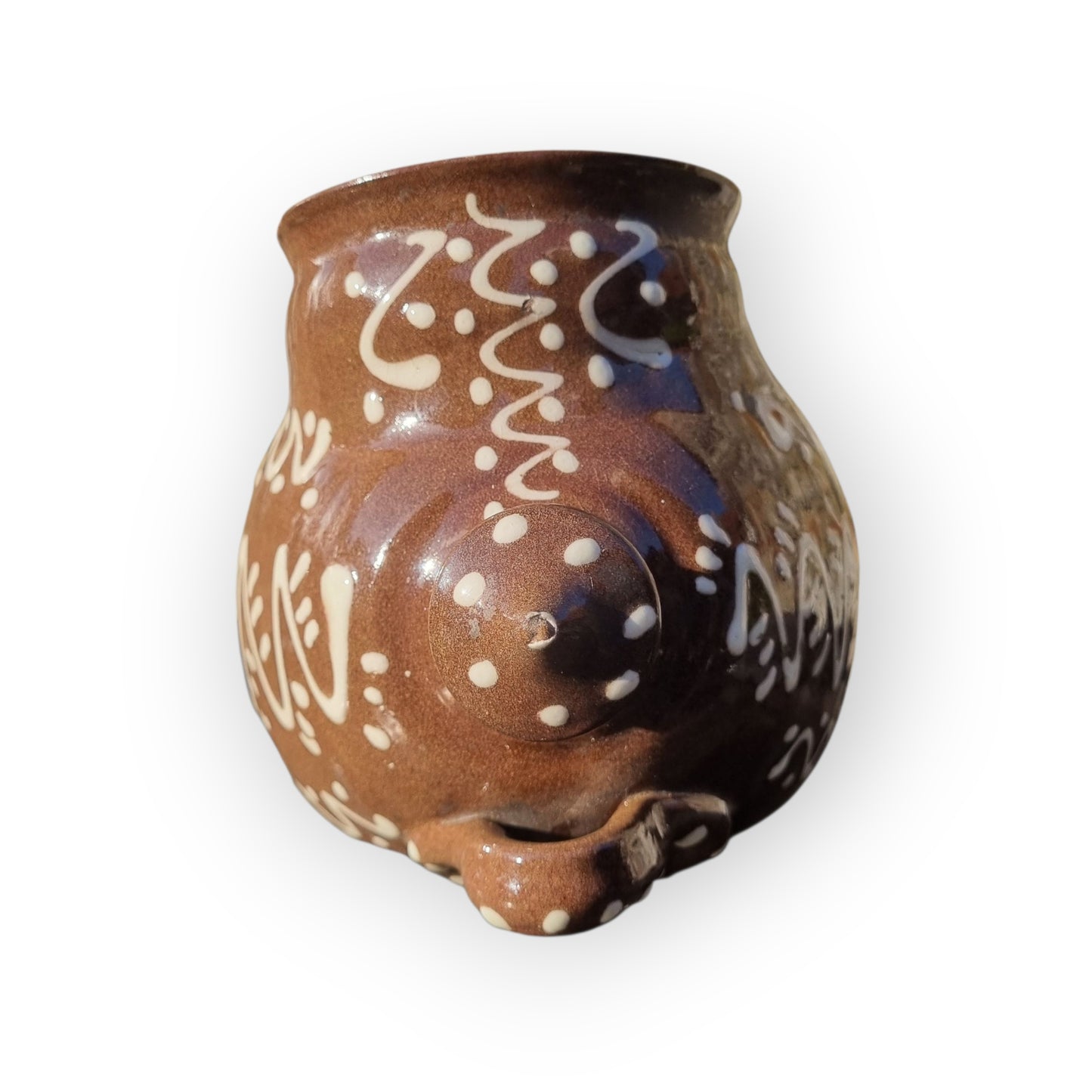 Large Late 19th-Century Slipware Decorated Salt Pig Bearing The Initials "ER" & Inscription Of "SALT"