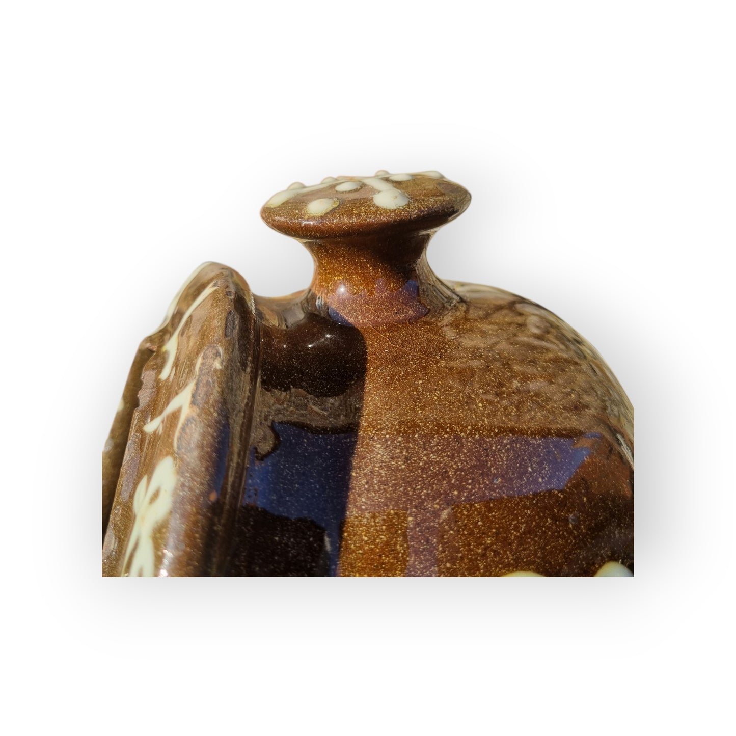 Large Late 19th-Century Slipware Decorated Salt Pig Bearing The Inscription "SALT"