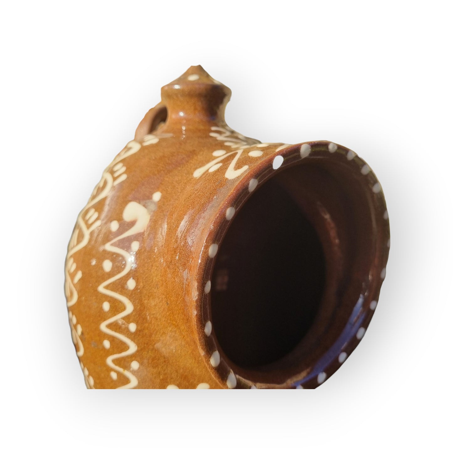Large Late 19th-Century Slipware Decorated Salt Pig Bearing The Initials "ER" & Inscription Of "SALT"