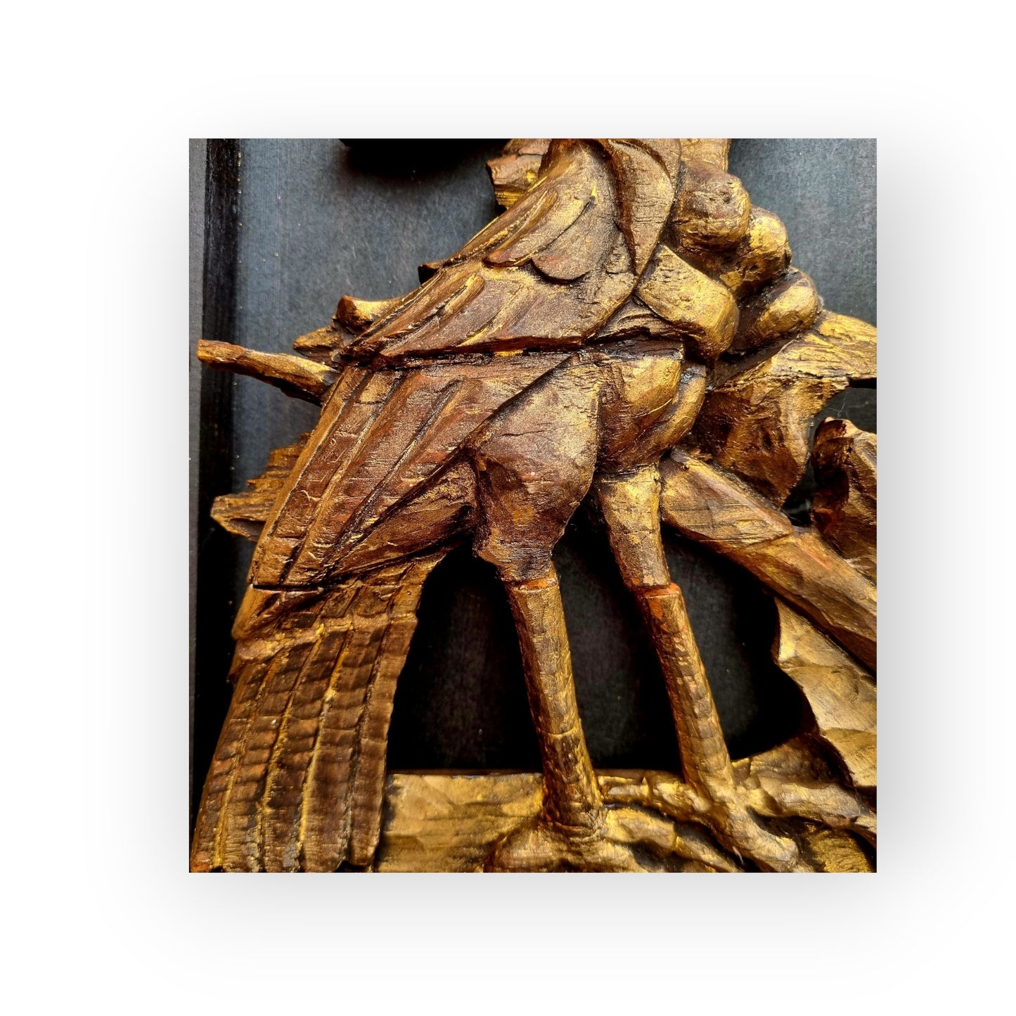 15th-Century English Gothic Antique Carved Wooden Sculptural Fragment Depicting A Mythical "Harpy"