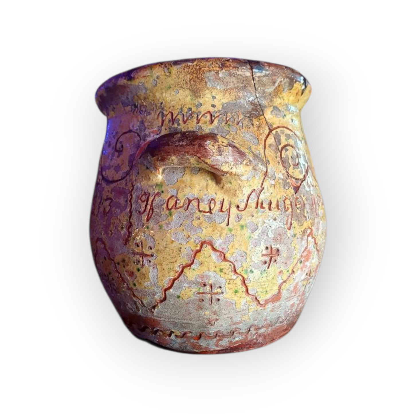 An Early 19th-Century Antique Donyatt Pottery Slipware Pot Dated 1813, Made in Somerset, England - Ex-Sampson & Horne