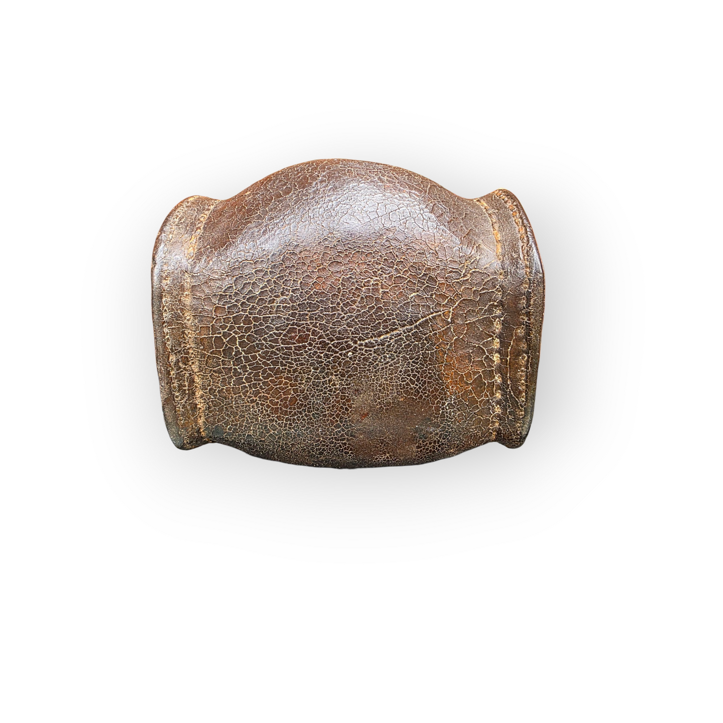 A 17th Century English Antique Leather Costrel, Repurposed As A Candle Box
