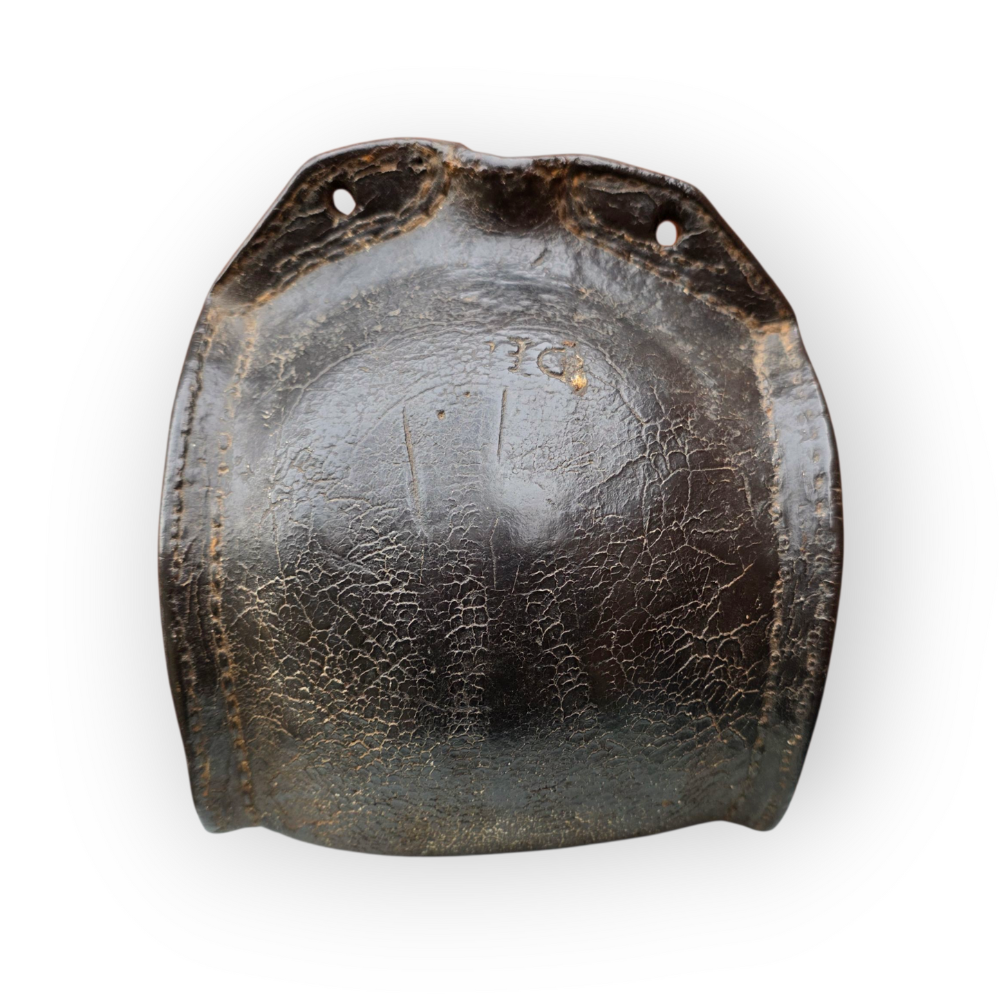 A 17th Century English Antique Leather Costrel, Repurposed As A Candle Box