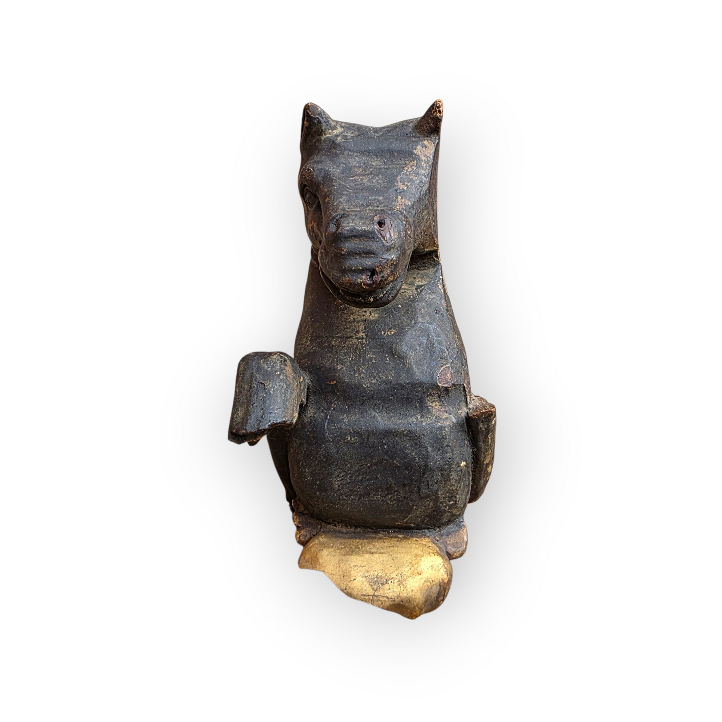 18th-Century Italian Antique Carved Wooden Horse’s Head Fragment, Salvaged from a Venetian Gondola