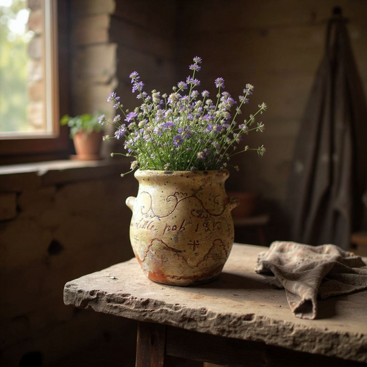 An Early 19th-Century Antique Donyatt Pottery Slipware Pot Dated 1813, Made in Somerset, England - Ex-Sampson & Horne
