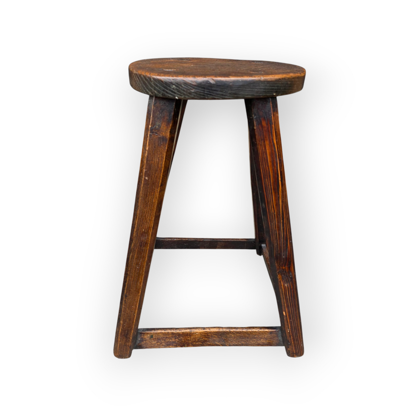 19th-Century English Antique Vernacular Stool, In Mixed Native Timbers, Also Ideal For Use As A Lamp Or Wine Table