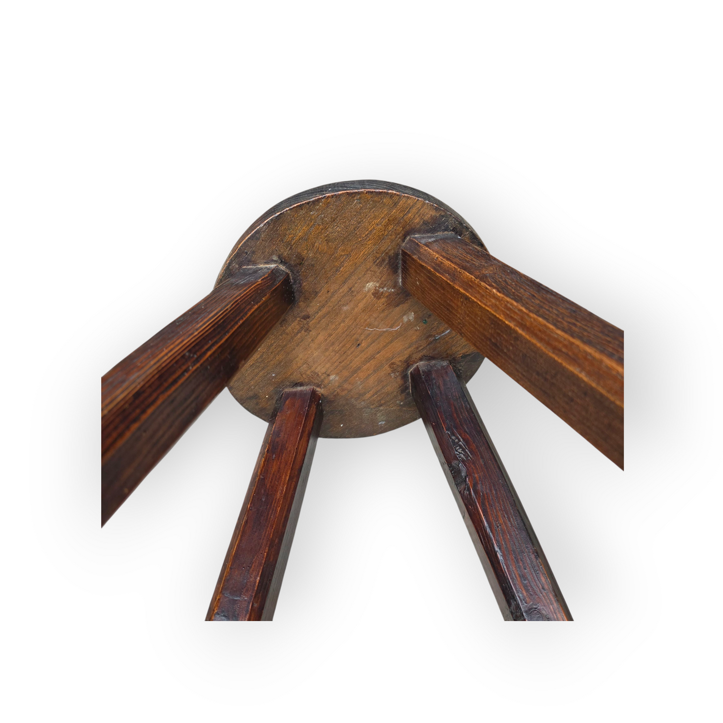 19th-Century English Antique Vernacular Stool, In Mixed Native Timbers, Also Ideal For Use As A Lamp Or Wine Table