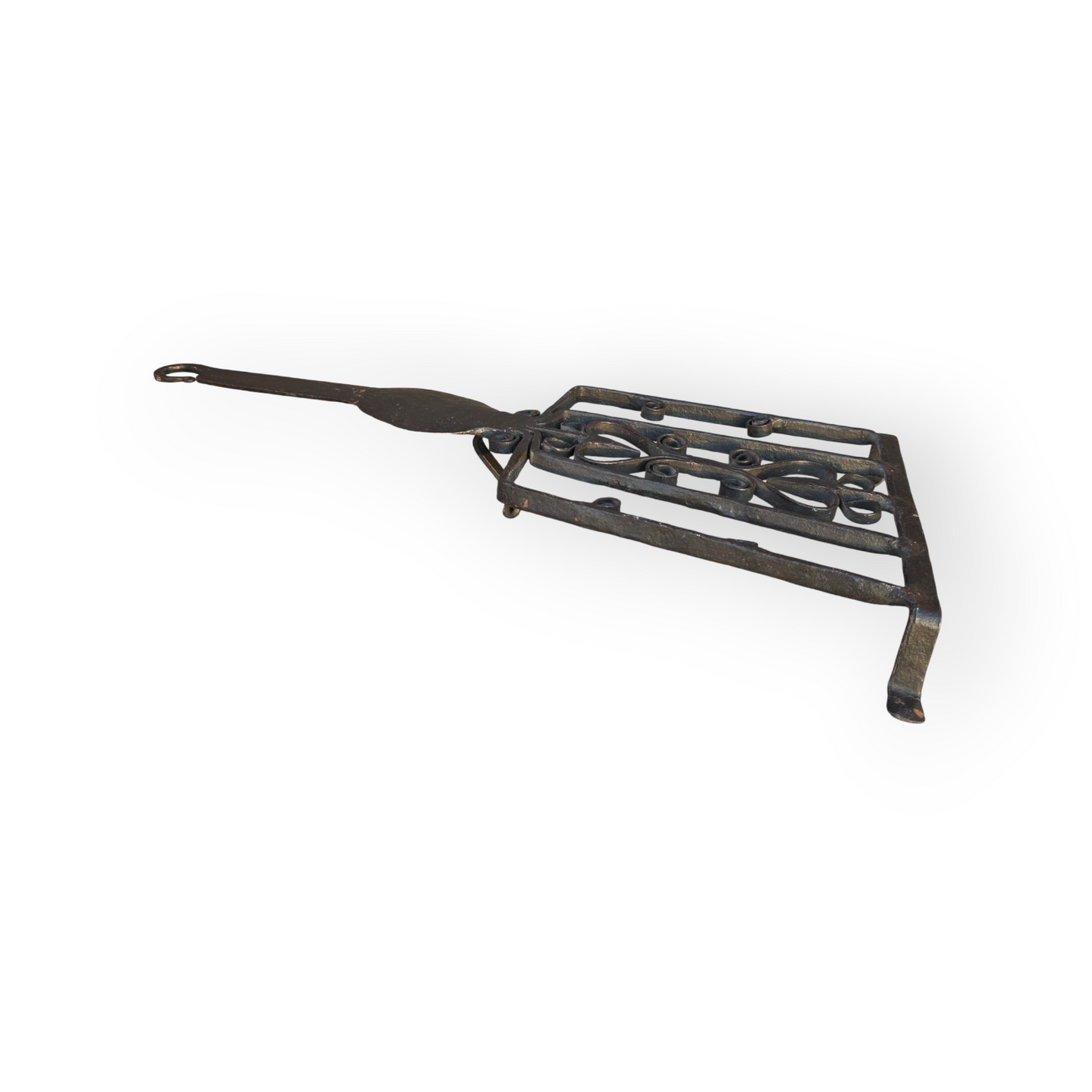 A Substantial Late 17th-century Antique Wrought Iron Trivet - Ornate English Hearth Ware