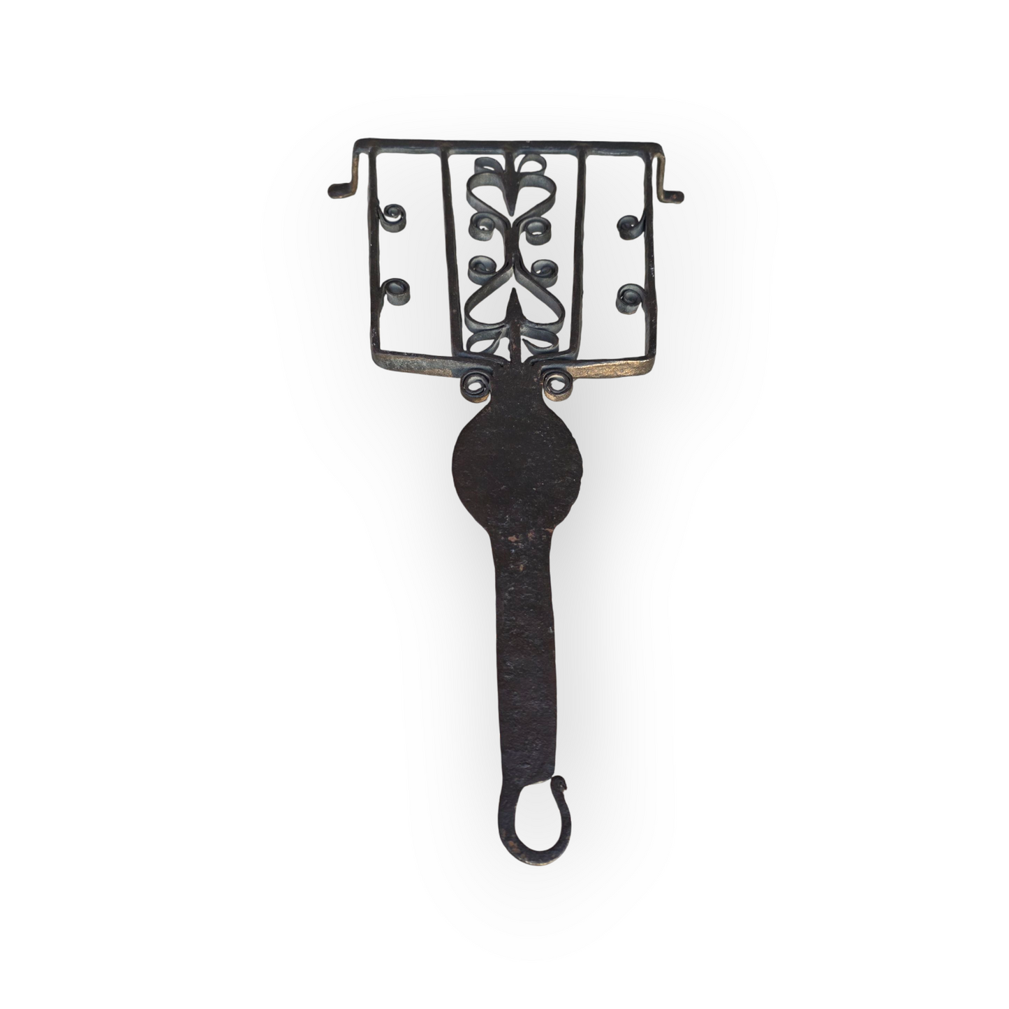 A Substantial Late 17th-century Antique Wrought Iron Trivet - Ornate English Hearth Ware