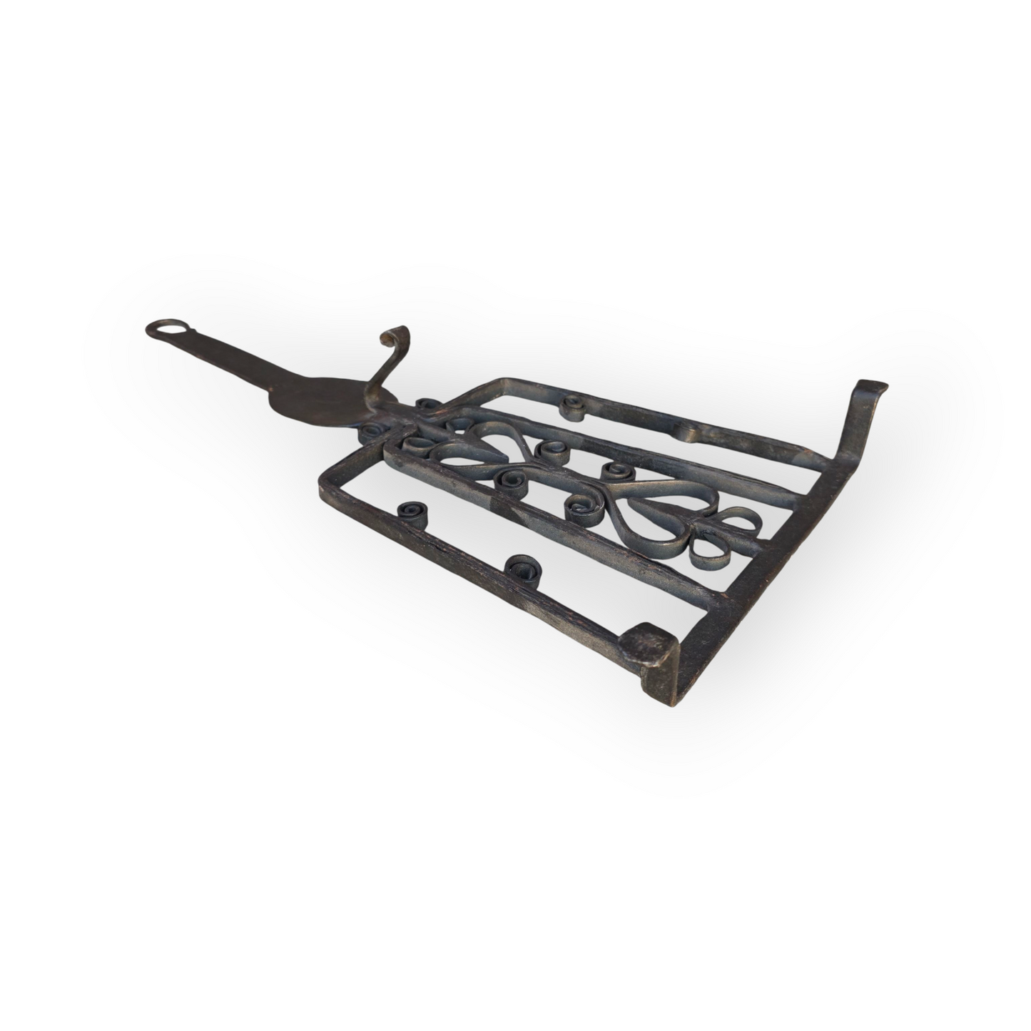 A Substantial Late 17th-century Antique Wrought Iron Trivet - Ornate English Hearth Ware
