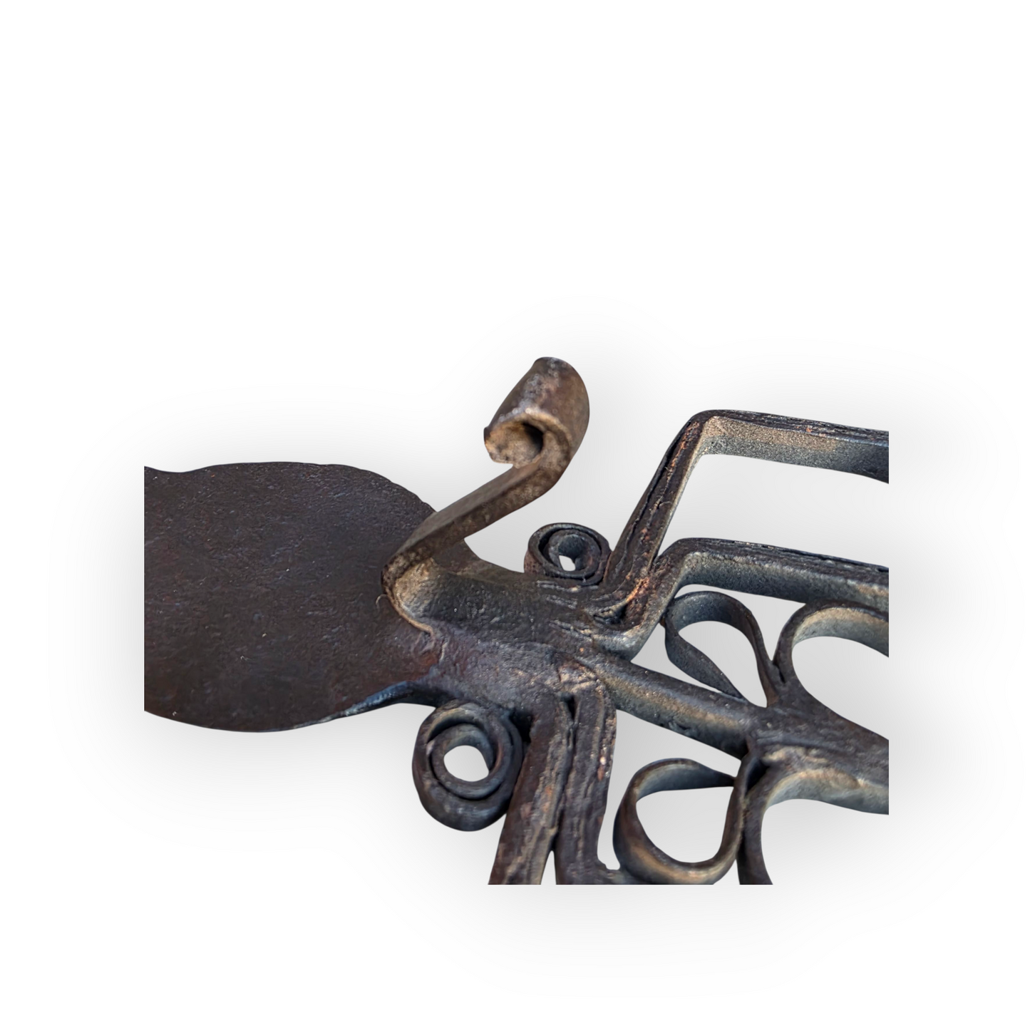 A Substantial Late 17th-century Antique Wrought Iron Trivet - Ornate English Hearth Ware