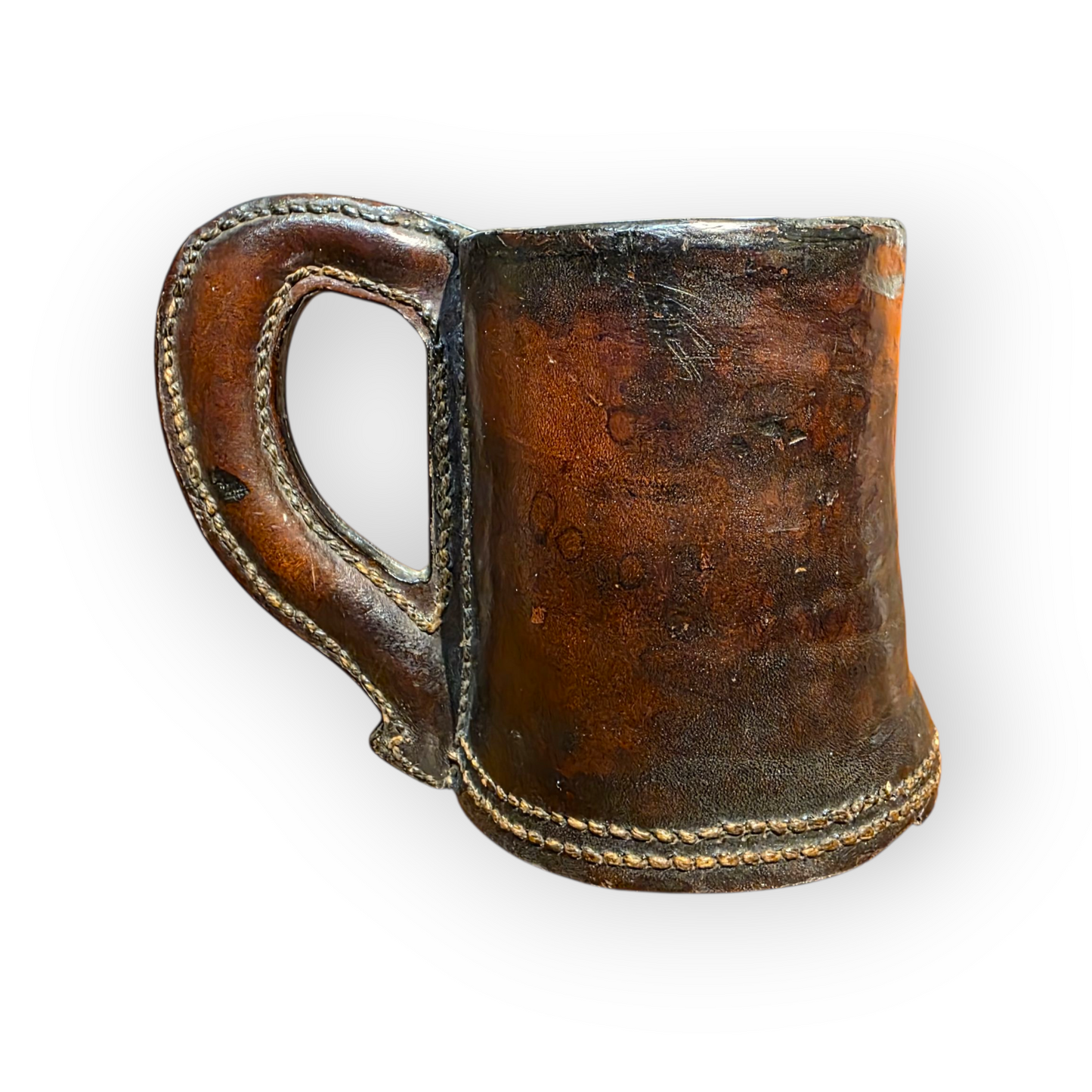 Late 18th-Century English Antique Leather Blackjack Tankard