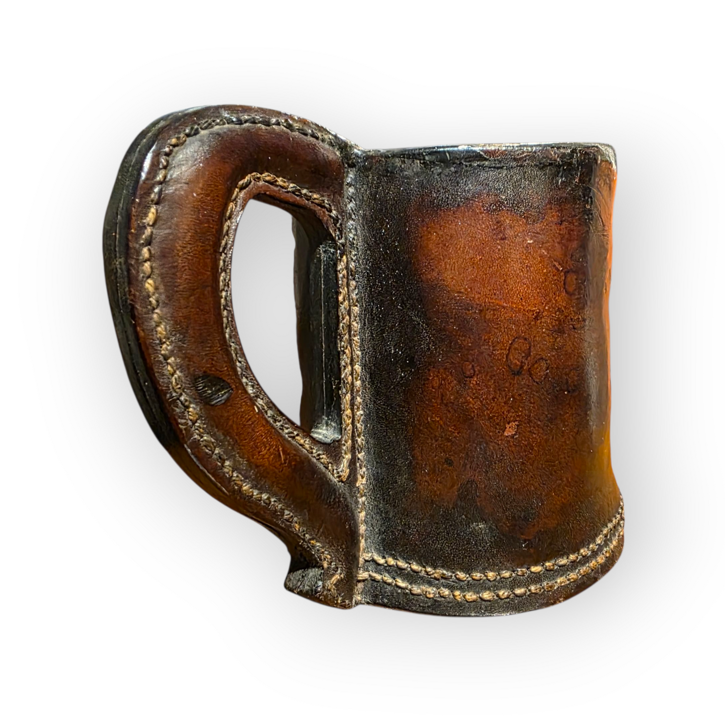 Late 18th-Century English Antique Leather Blackjack Tankard