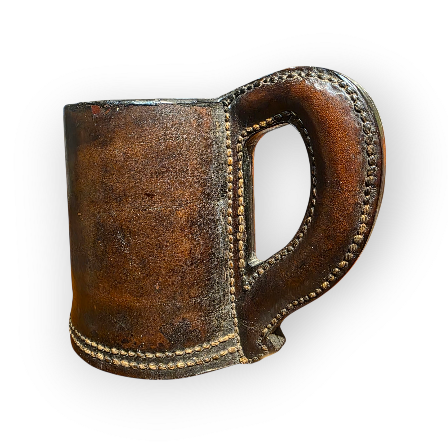 Late 18th-Century English Antique Leather Blackjack Tankard