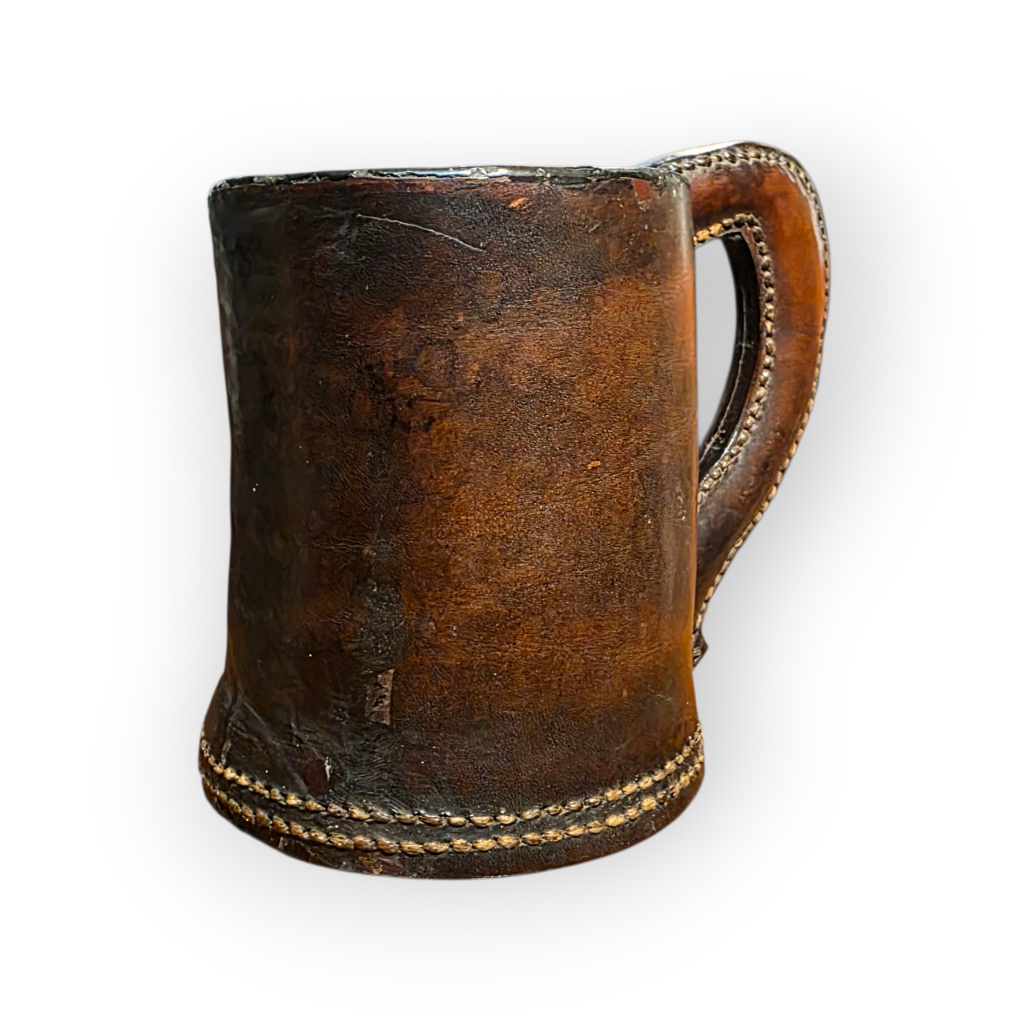 Late 18th-Century English Antique Leather Blackjack Tankard